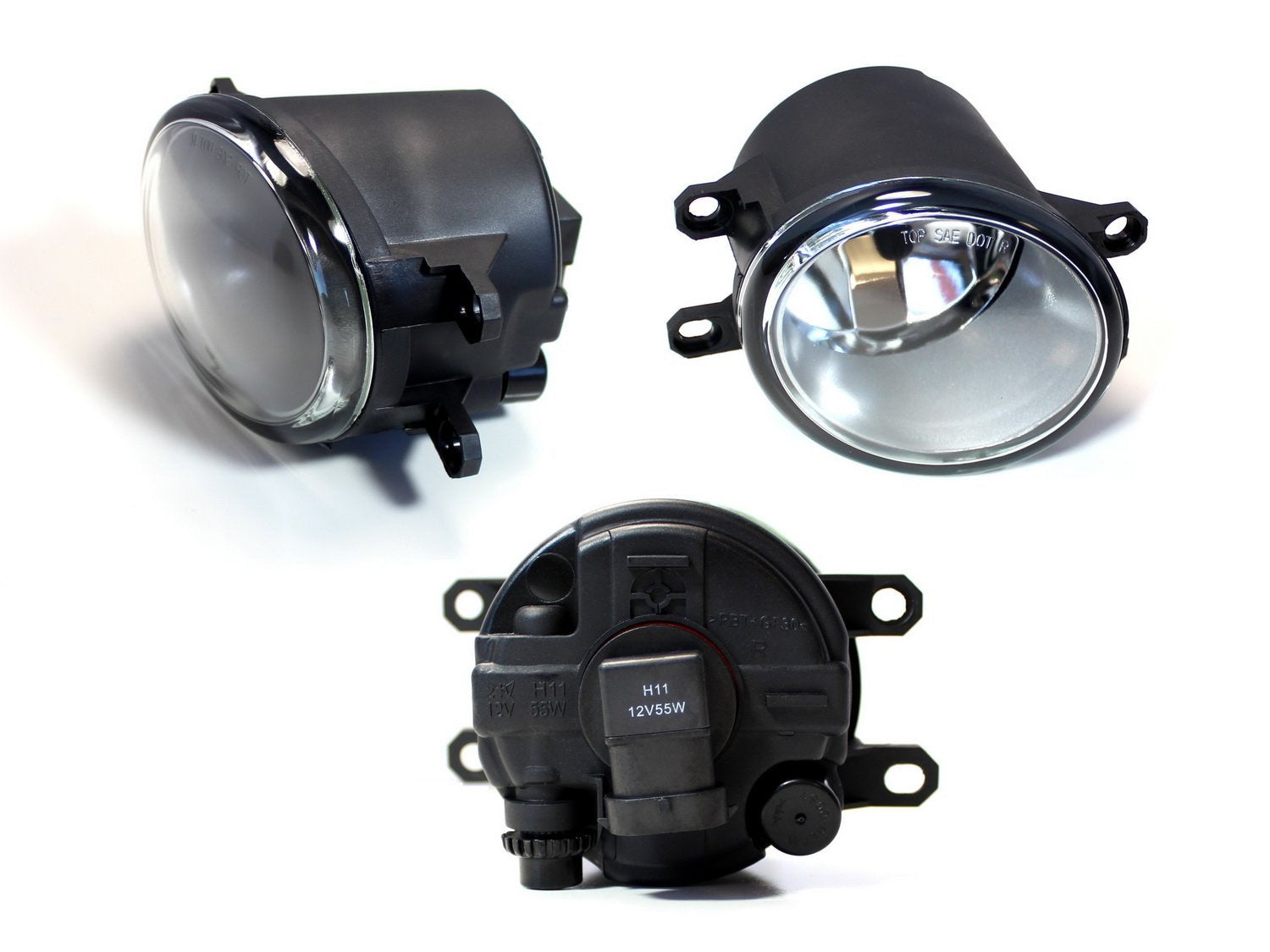 Complete Clear Lens Fog Lights Kit with Bulbs, Bezel Covers & Wiring Harness for 2014-2016 Scion tC - Upgrade Your Nighttime Driving Visibility & Style