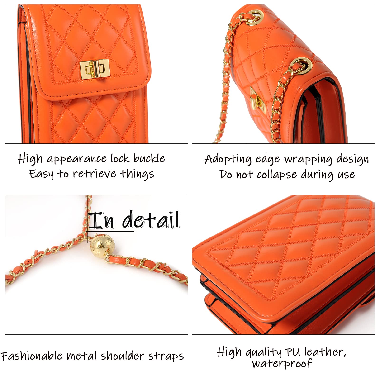 FSD.WG Women's Small Crossbody Leather Phone Purse - Mini Messenger Shoulder Bag with Wallet - Perfect for Travel, Shopping & Everyday Use