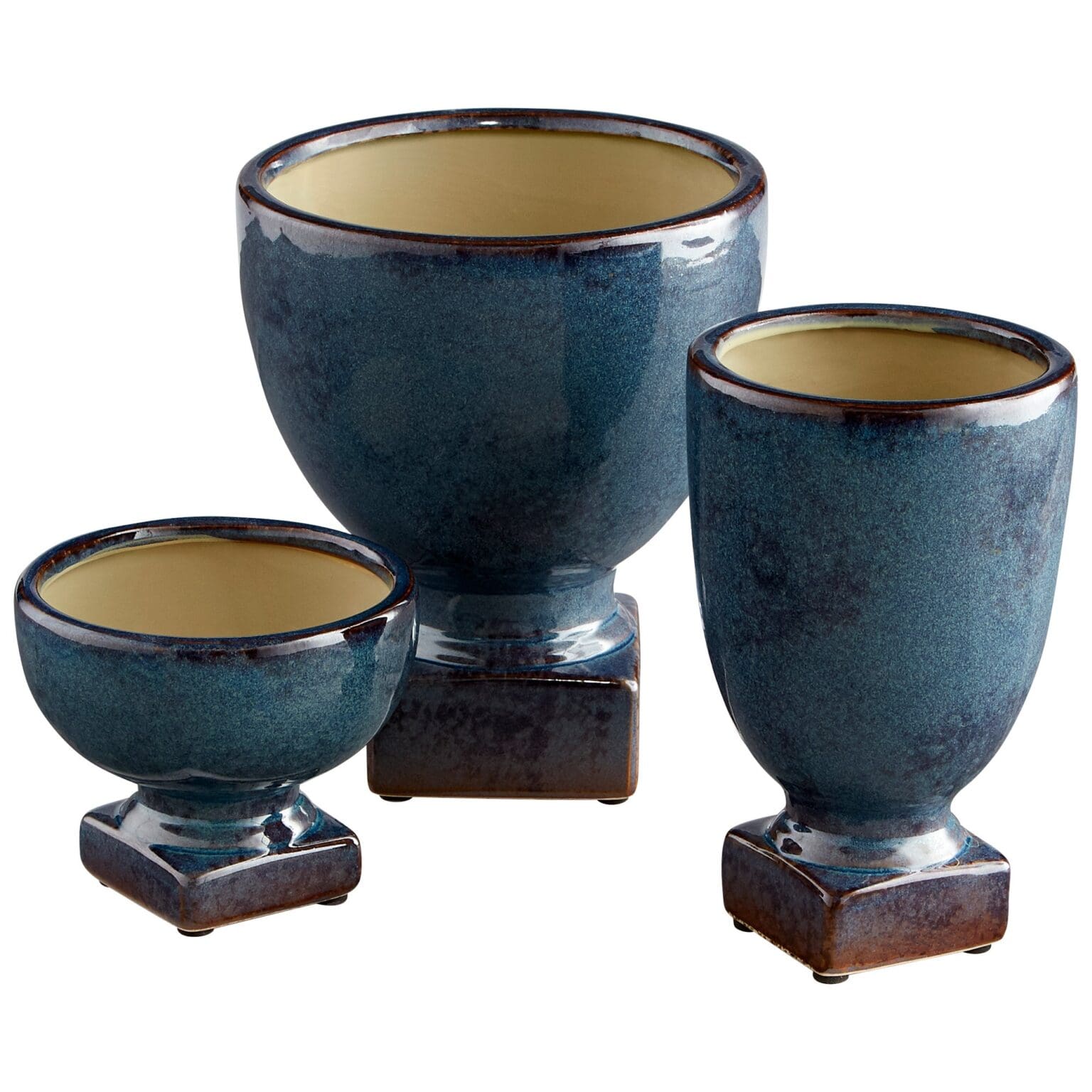 Cyan Design 11045 Big Sky Planter - Blue Glaze Ceramic Flower Pot, Small Indoor/Outdoor Planter for Succulents, Herbs & Home Decor