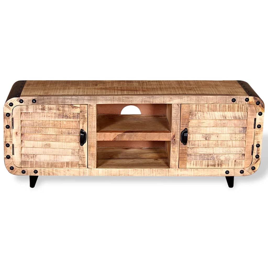 Rustic Mango Wood TV Stand with Storage - 47.2