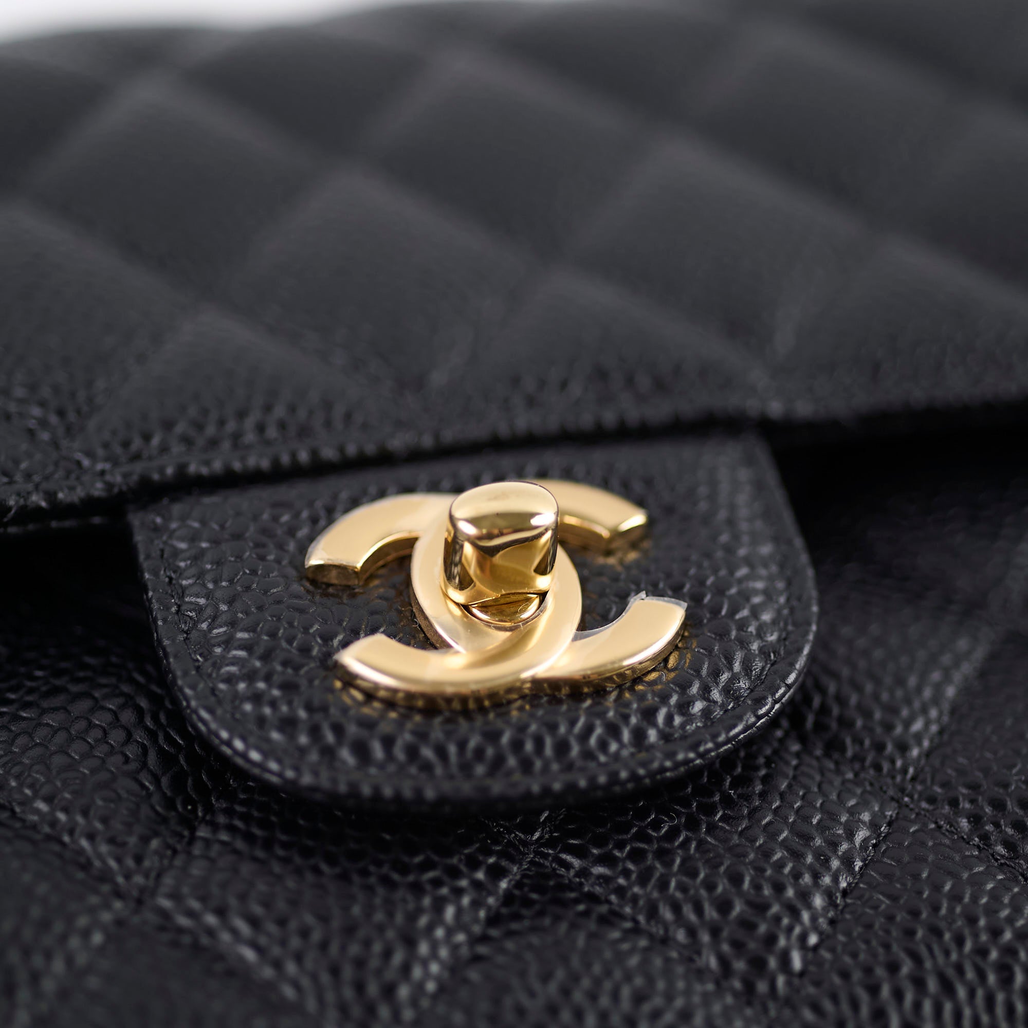 Chanel Medium/Large Caviar Leather Double Classic Flap Bag Black with Microchip - Luxury Designer Handbag for Women, Perfect for Work, Evening Events & Special Occasions