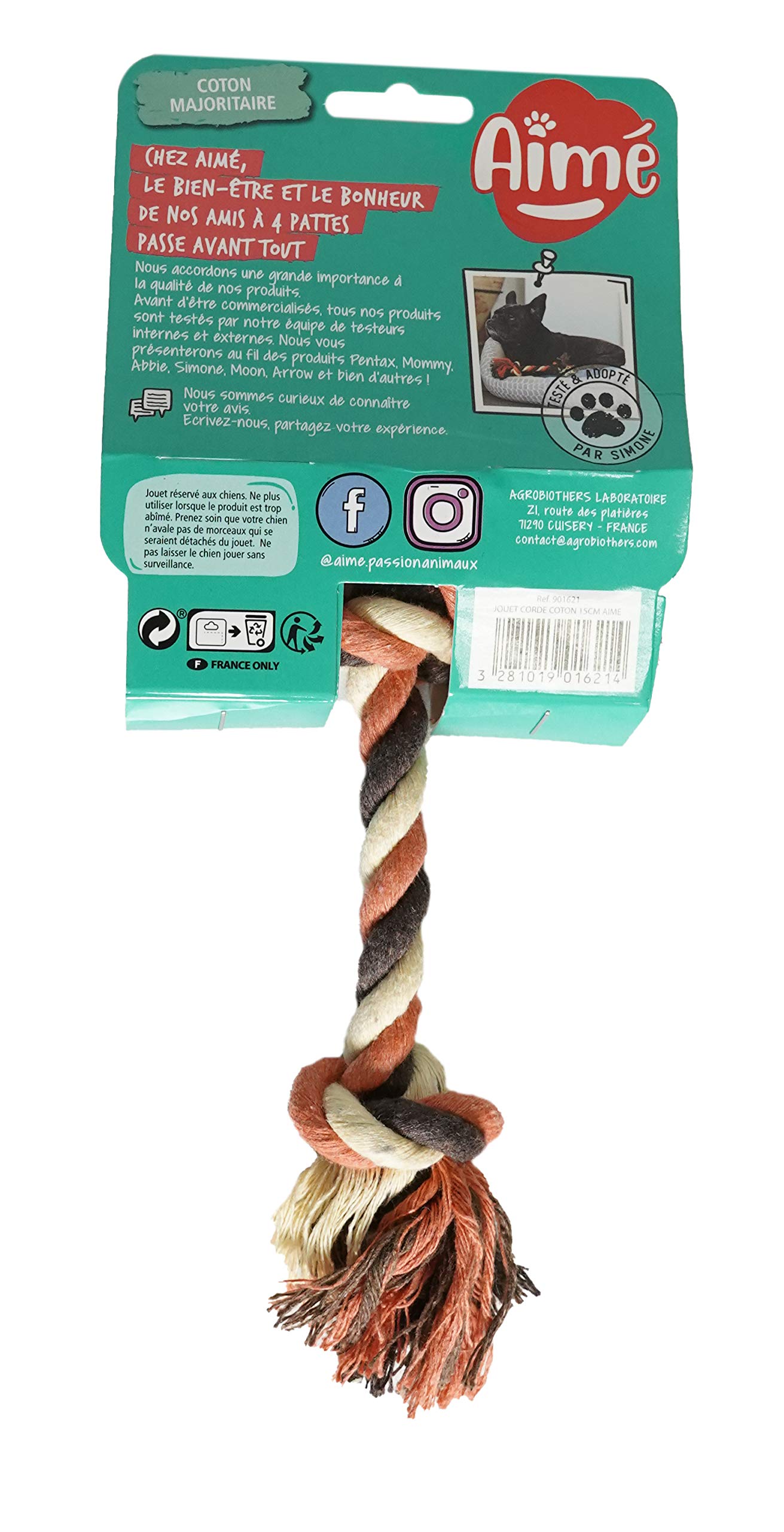 Durable Cotton Rope Dog Toy - 15cm Chew-Resistant Puppy Teething Toy for Small & Medium Dogs - Perfect for Fetch, Tug-of-War & Dental Health