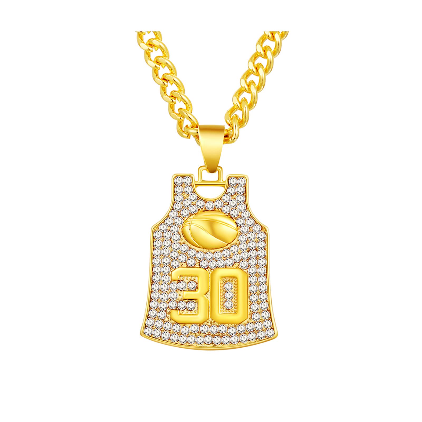 Winssigma 14K Gold Plated Basketball Jersey Necklace - Custom Number Pendant for Basketball Fans - Perfect Gift for Players, Coaches & Sports Lovers - Game Day Jewelry & Memorial Souvenir