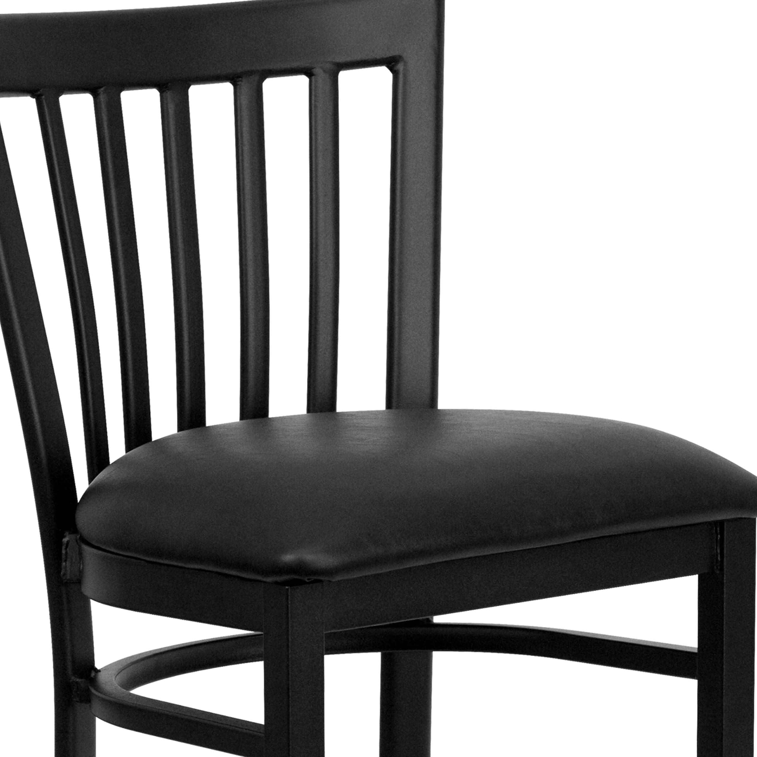 Flash Furniture HERCULES Series Black Metal Bar Stool with Vinyl Seat - Commercial Grade Restaurant & School House Stool for Kitchen, Bar, and Dining Areas