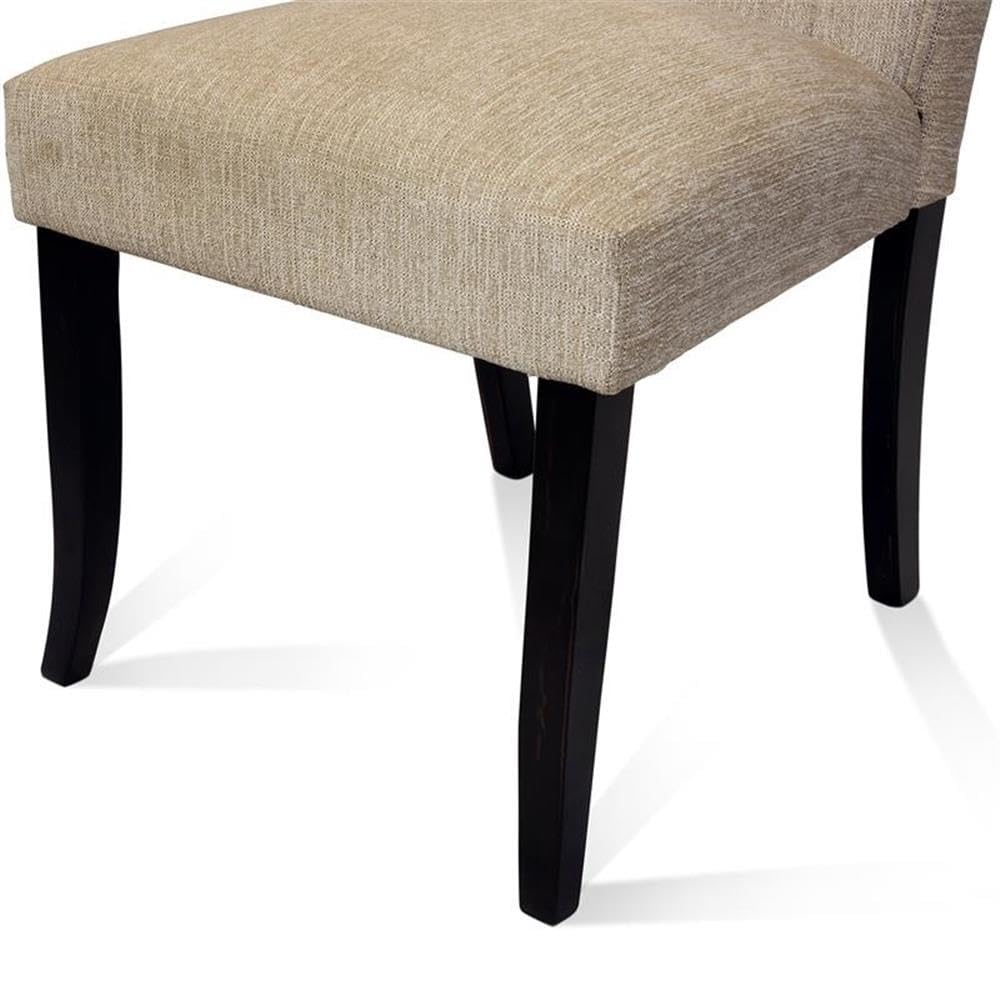 Furniture of America Landon Fabric Side Chairs Set of 2 - Ivory & Black Upholstered Dining Chairs for Kitchen, Dining Room, or Office - Comfortable Modern Accent Chairs