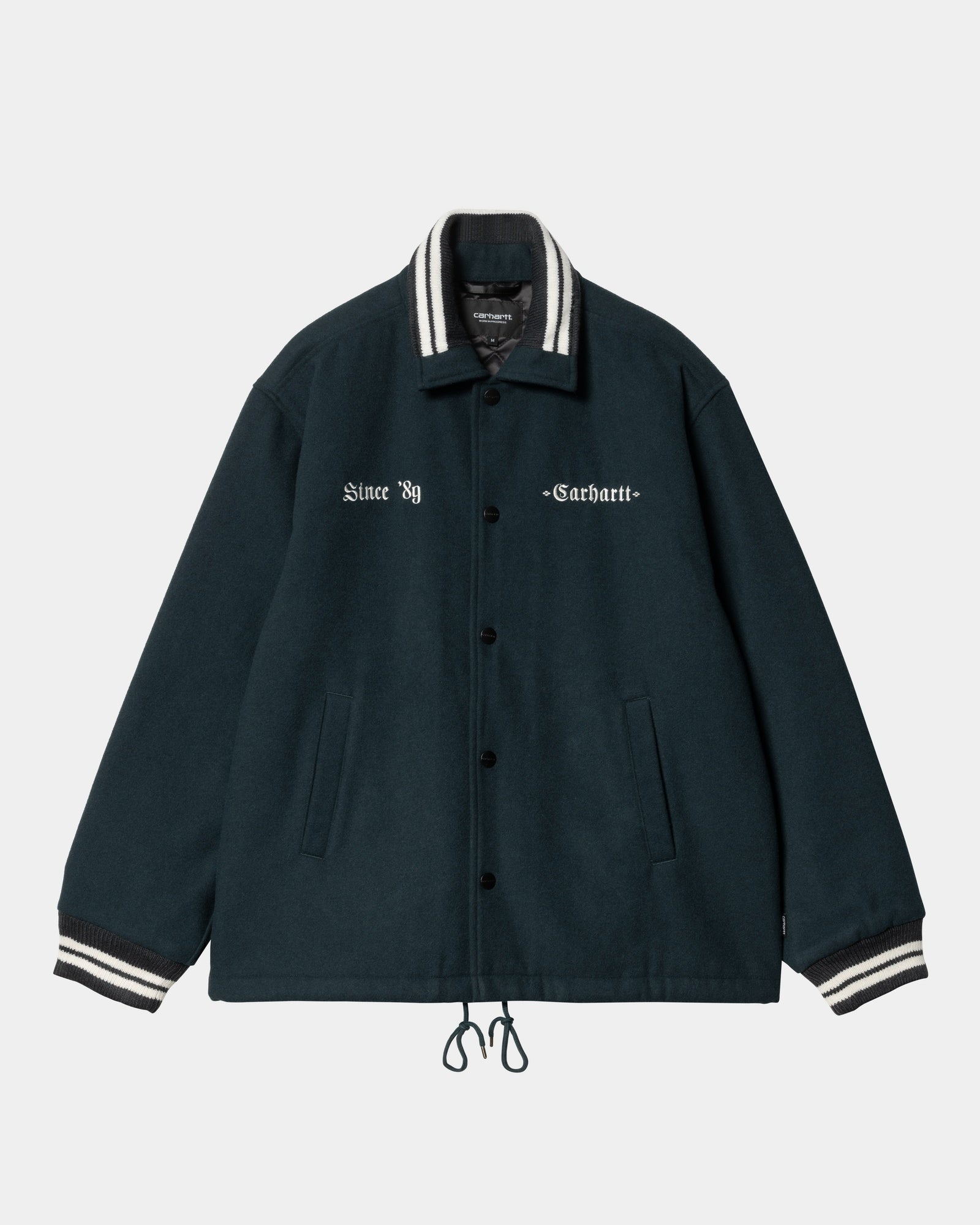 Premium Wool Coach Jacket for Men & Women - Water-Resistant Deep Lagoon Blue Outerwear | Perfect for Casual Wear, Outdoor Activities & Fall Layering