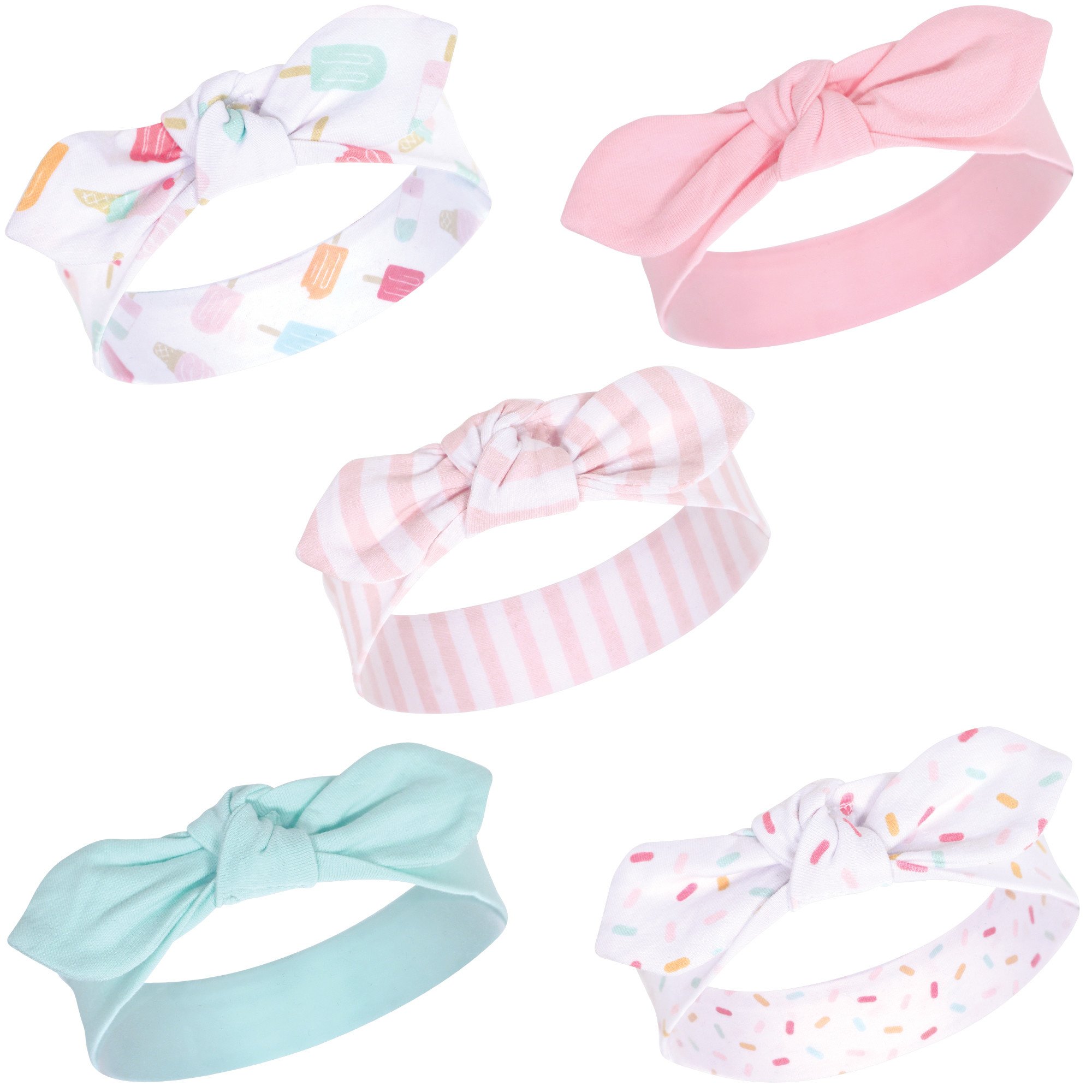 Hudson Baby Cotton & Synthetic Headbands for Newborn to 24 Months - Soft Stretchy Hair Accessories for Infants & Toddlers - Perfect for Photos, Parties & Everyday Wear