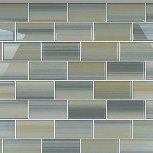 Bodesi Hand-Painted 3x6 Inch Glass Subway Tile for Beach-Themed Bathroom & Kitchen Backsplash | Coastal Home Decor