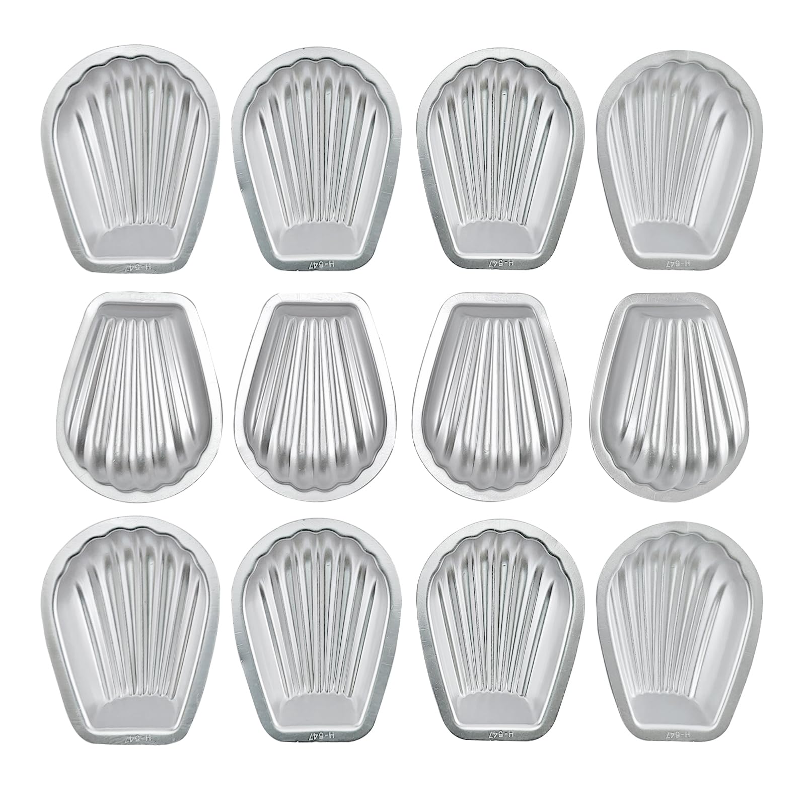 12-Piece Madeleine Baking Pans Set - Non-Stick Madeleine Mold for Chocolate, Biscuit, Cake, Cookie & Cheesecake - Perfect for French Pastries, Tea Cakes & Holiday Desserts