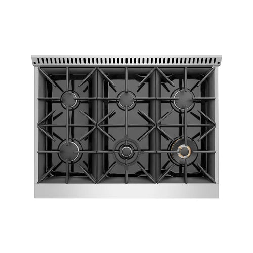 Empava 36-Inch Pro Style 5.2 cu.ft Convection Oven Gas Range - 6 Burners, Slide-In Freestanding Stainless Steel - Perfect for Home Kitchens & Professional Cooking