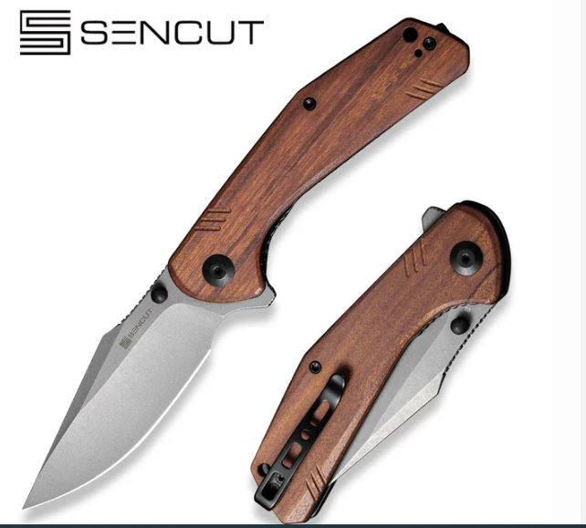 Sencut Actium Folding Pocket Knife with Cuibourtia Wood Handle - SA02F - Perfect for Camping, Hiking & Everyday Carry (EDC)