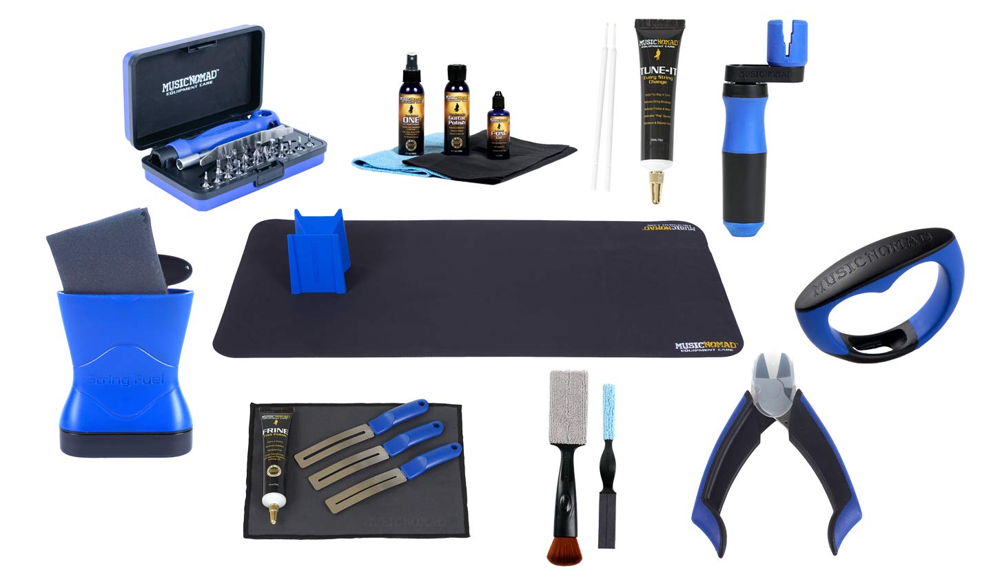MusicNomad MN290 Ultimate Guitar & Bass Workstation for Home – Perfect for Tuning, Cleaning & Maintenance