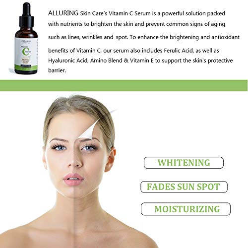 Best Vitamin C Facial Serum with Hyaluronic Acid & Vitamin E - Brightening Anti-Aging Treatment for Acne, Wrinkles, Dark Spots & Hyperpigmentation - Perfect for Daily Skincare Routine & Dark Circle Reduction