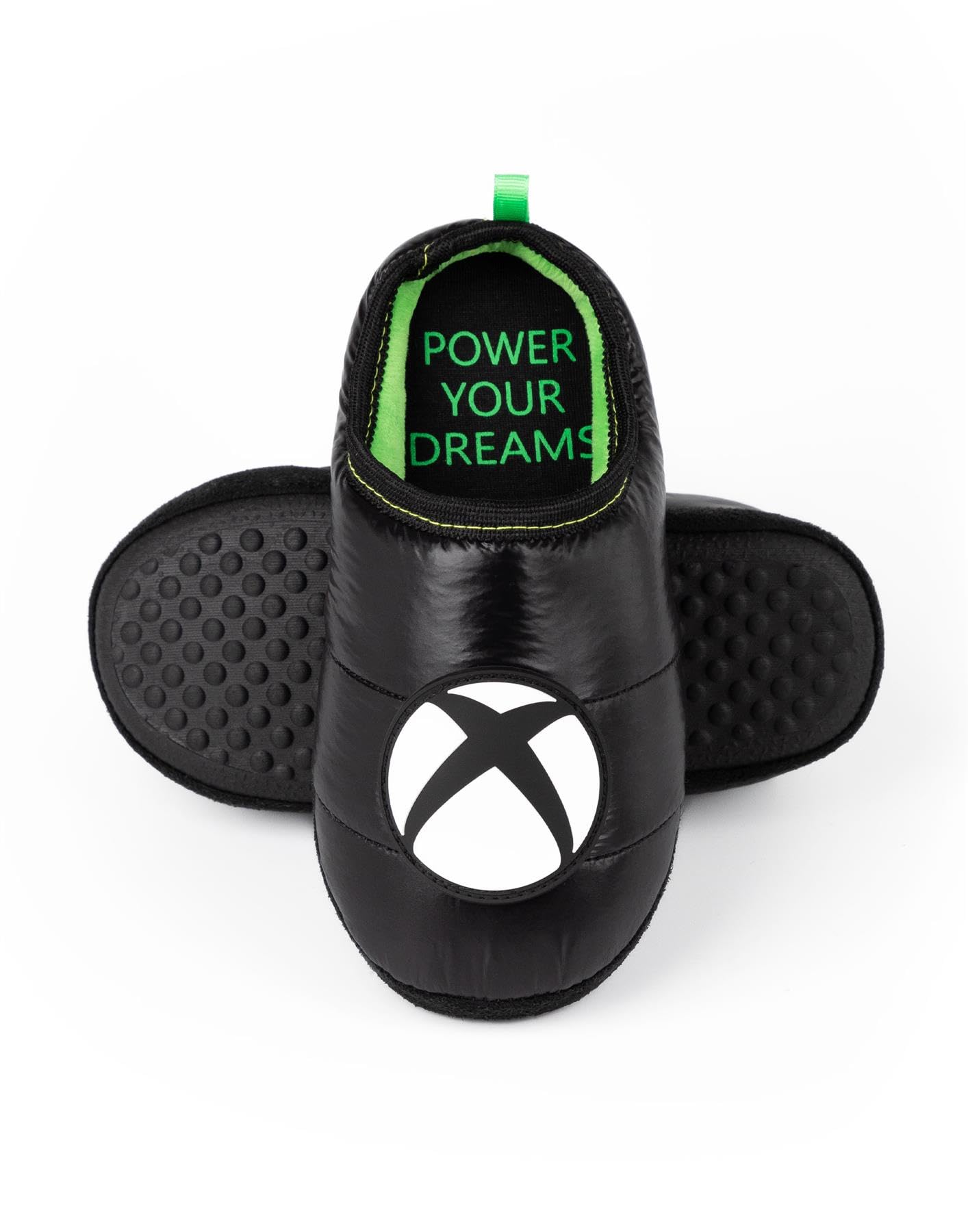 Xbox Slippers for Boys, Kids & Teens - Green & Black Game Console Logo Slippers - Comfortable House Shoes for Gaming & Relaxation at Home