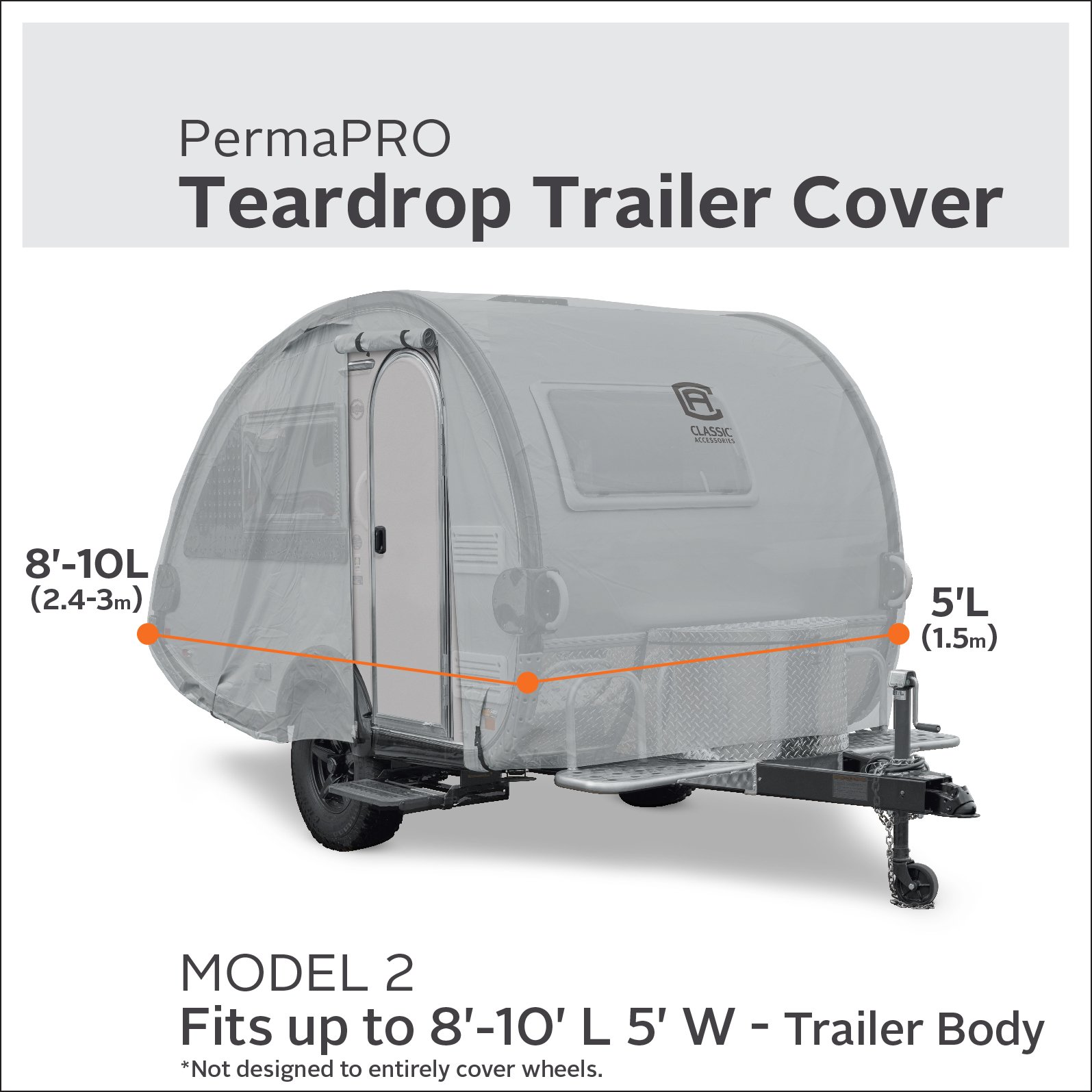 PermaPRO Teardrop Trailer Cover 8'-10'L - RV & Camper Protection for Travel