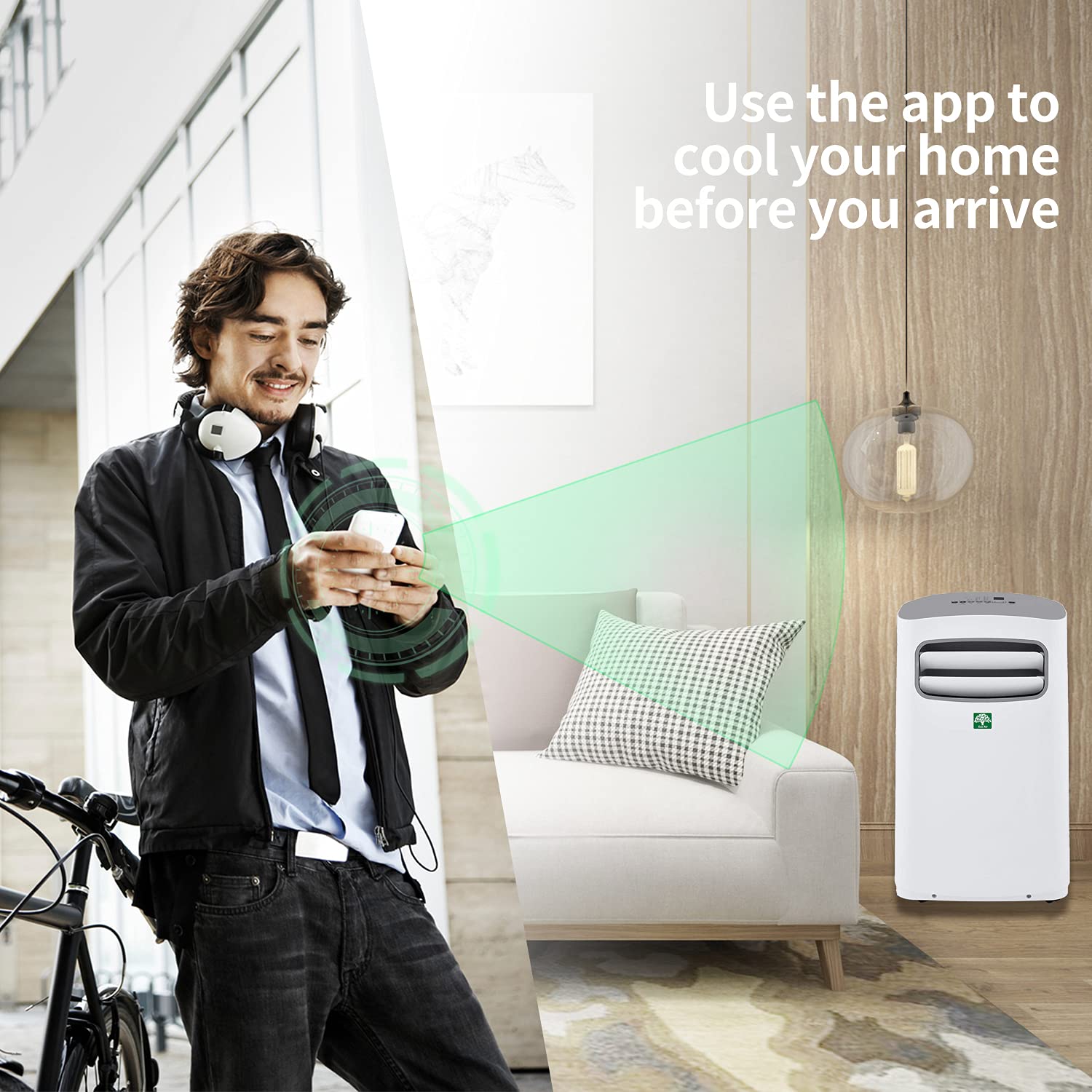 Eco-Air 12,000 BTU Portable Air Conditioner with Remote & Smart App Control - Energy Efficient Cooling, Dehumidifier & Fan for Home, Office & Bedroom - Perfect for Summer, Small Rooms & Hot Weather