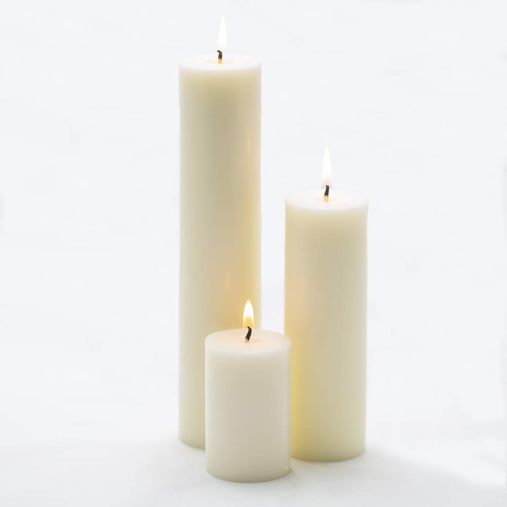 Richland Ivory Pillar Candles - Set of 30 Long-Lasting Decorative Candles for Weddings, Parties, Home Decor & Romantic Ambiance