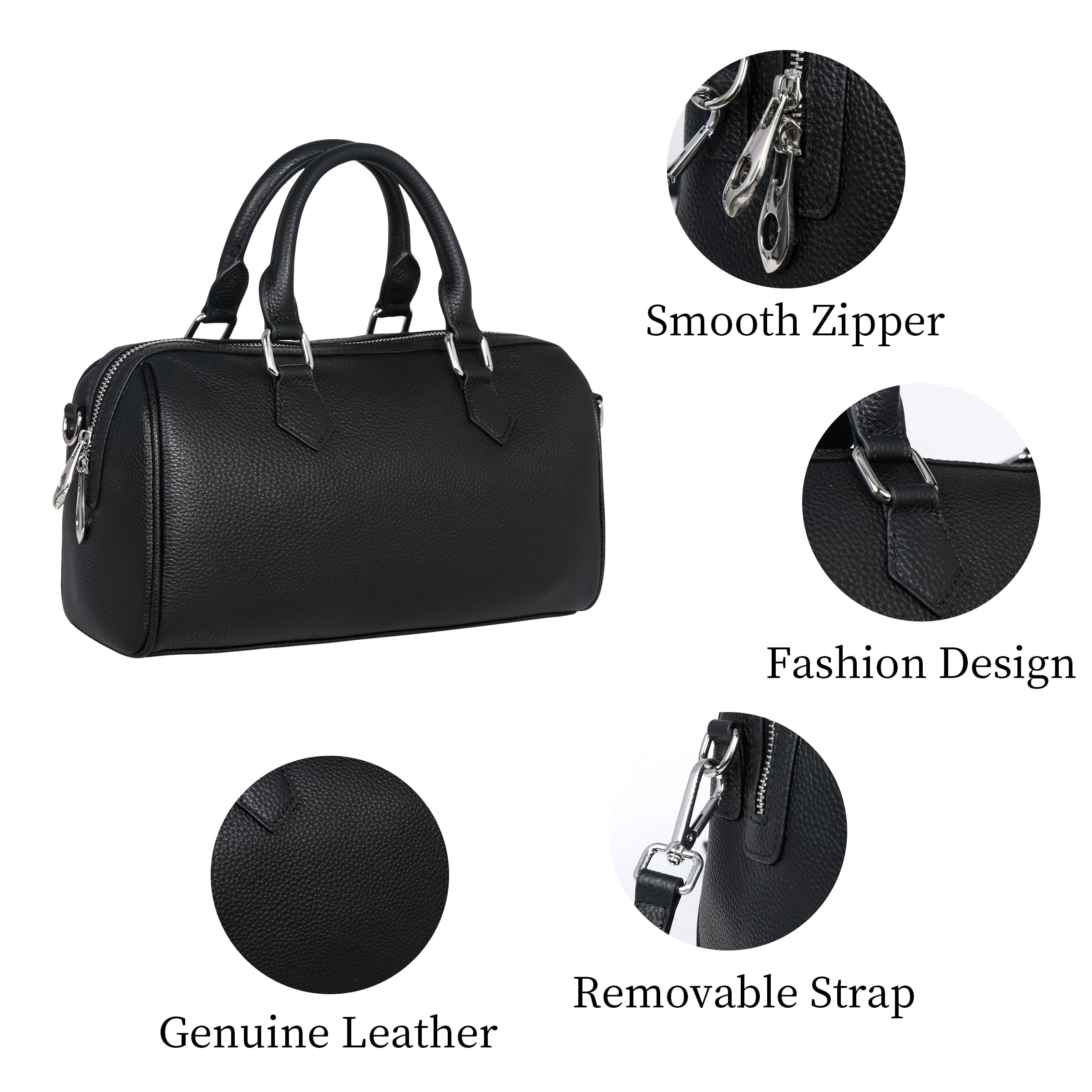 HESHE Genuine Leather Top Handle Bags for Women - Stylish Tote, Satchel & Shoulder Bag - Designer Crossbody Purse for Work, Travel & Everyday Use