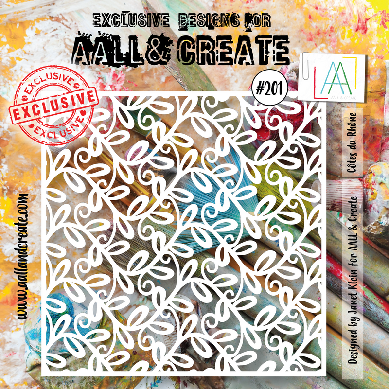 AALL and Create #201 6x6 Stencil - Côtes du Rhône Pattern for Scrapbooking, Card Making & Mixed Media Art Projects