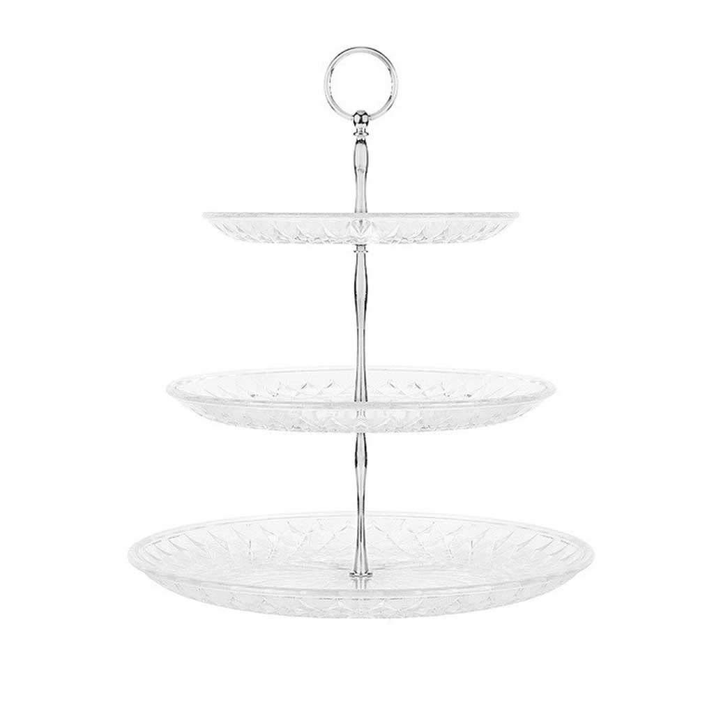 3-Tier Plastic Cake Stand for Fruits, Snacks & Desserts - Small Size Wedding Party Food Display Tray | Perfect for Birthday Parties, Baby Showers & Home Decor