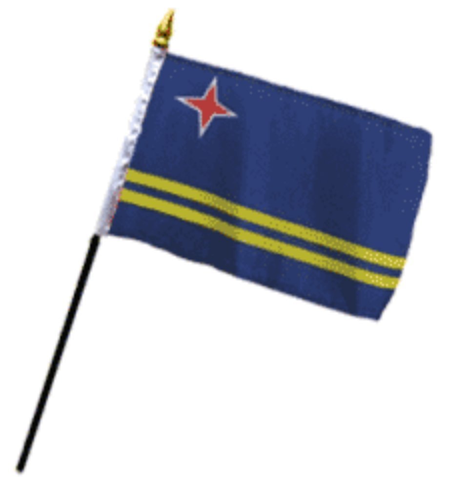 Aruba 4x6 Inch Mini Desk Stick Flag - Small Table Flag Without Base - Perfect for Office Decor, International Events & Patriotic Displays