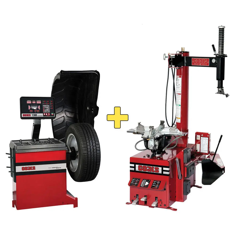 Coats 1300 Balancer + RC 45 Electric Tire Changer Combo Kit - Professional Wheel Balancing & Tire Changing Machine for Auto Shops & Home Garages
