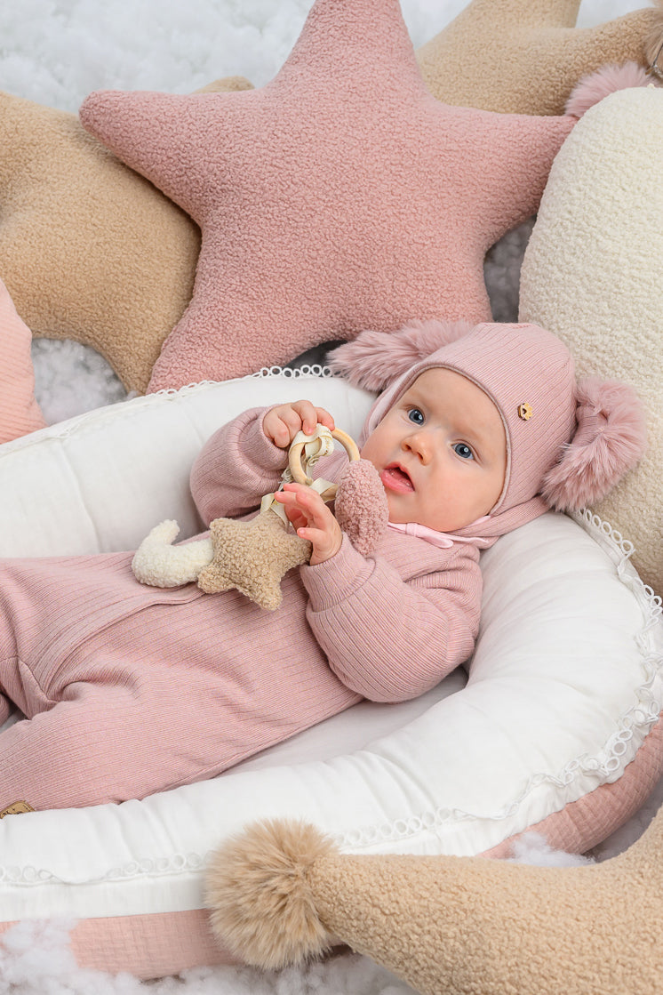 Kirby Ribbed Faux Fur Bunny Ear Romper - Soft & Cozy One-Piece Jumpsuit for Women | Perfect for Halloween Costume, Christmas Party & Cosplay