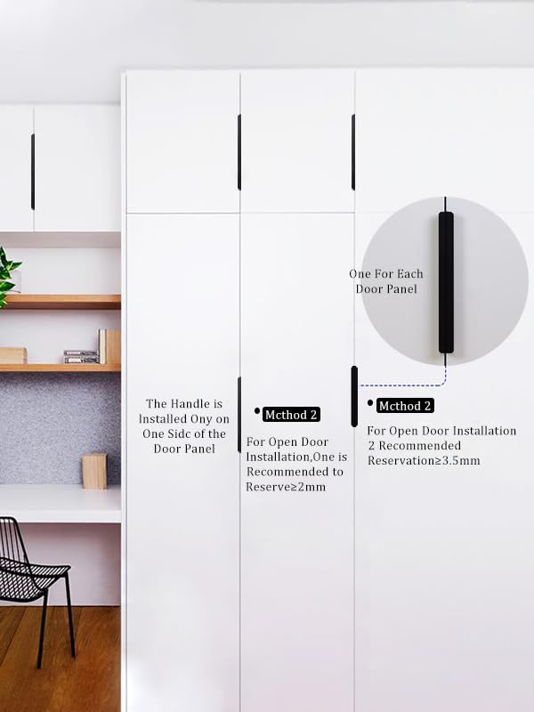 Satanga Black Pack of 2 Edge Finger Pulls for Cabinets - 6 Inch Concealed Aluminum Hidden Bar Pulls for Kitchen Drawers - Easy Installation - Perfect for Modern Kitchen & Bathroom Cabinetry