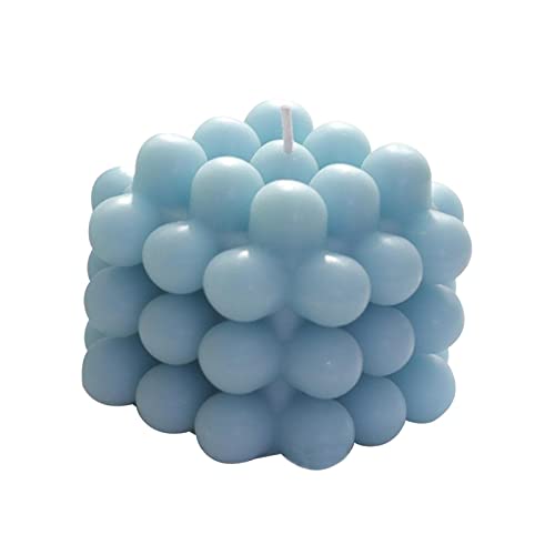 Yiju Geometric Soy Wax Candles - Smokeless, Long-Lasting for Home Decor & Weddings - Blue Scented Candles for Relaxation