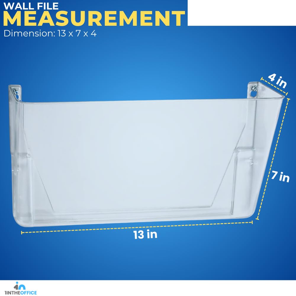 Clear Wall File Holder - Letter Size, Expandable for Office Organization