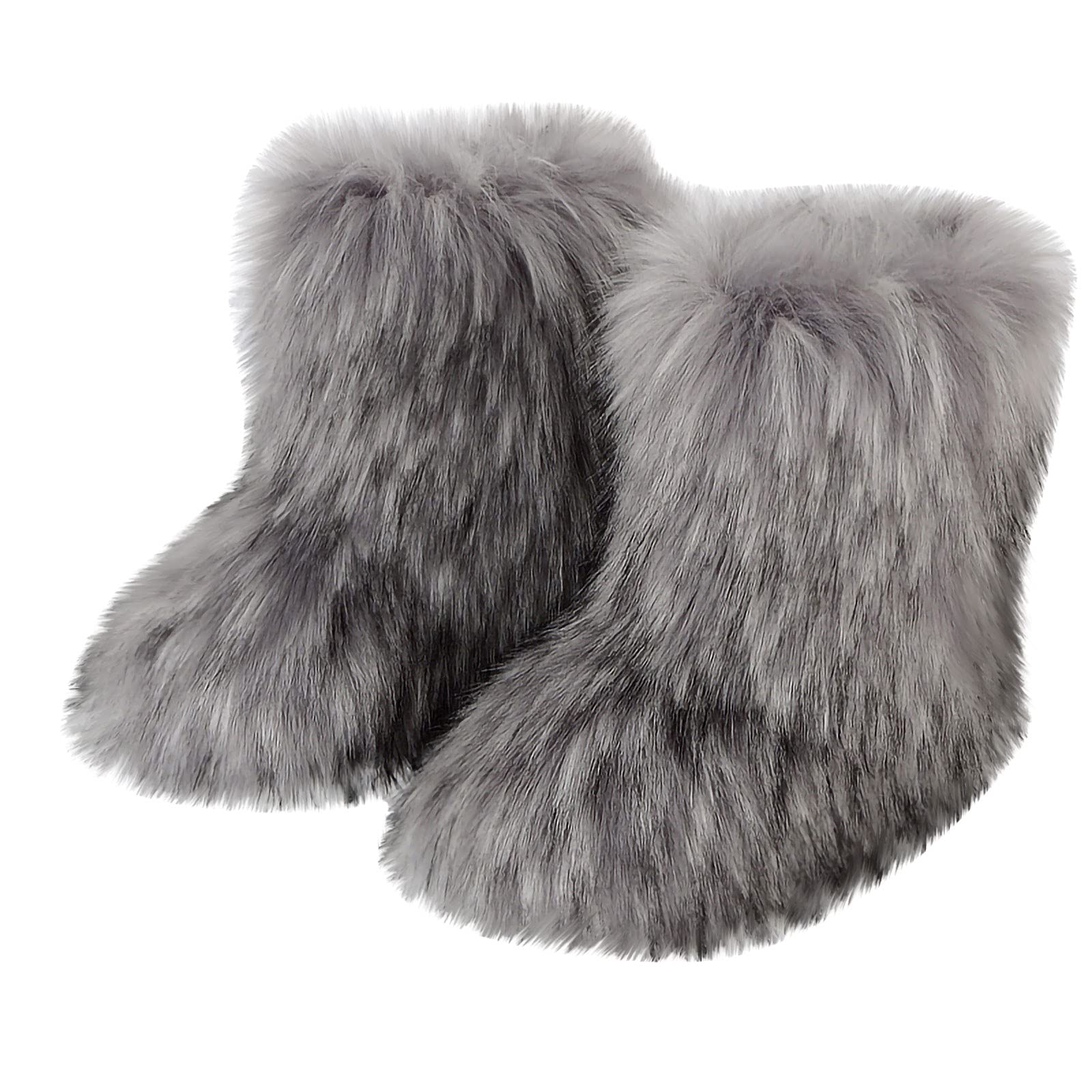 Women's Plush Snow Boots - Faux Fur Mid-Calf Winter Boots with Fluffy Lining | Warm & Comfortable Flat Shoes for Casual Wear, Outdoor Activities & Cold Weather Fashion