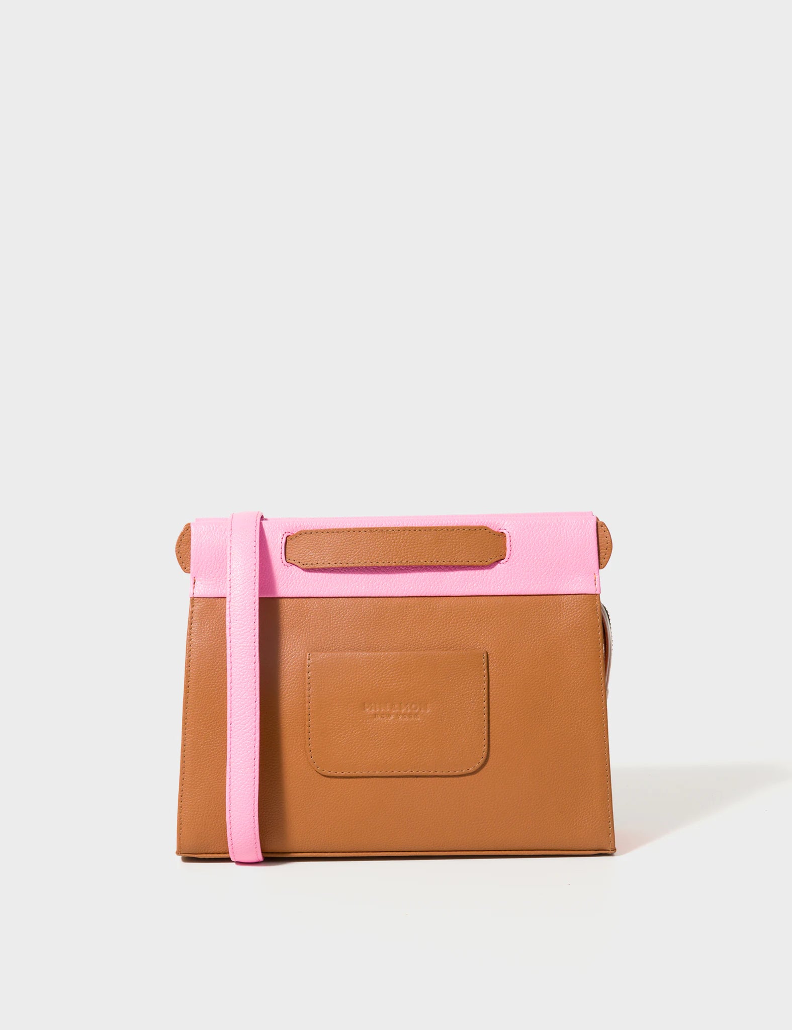 Vali Crossbody Small Bubblegum Pink & Neon Orange Leather Bag with Eyes Applique & Adjustable Handle - Stylish Women's Shoulder Purse for Daily Use, Shopping & Travel Accessories