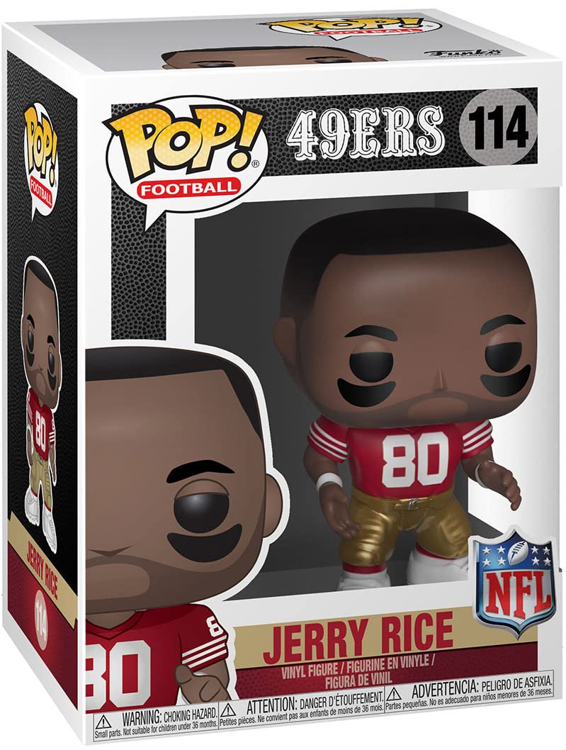Jerry Rice San Francisco 49ers Home Jersey Vinyl Figure - Officially Licensed NFL Collectible (Bundled with Display Case) | Perfect for Sports Memorabilia Collections, Man Cave Decor, and Football Fan Gifts