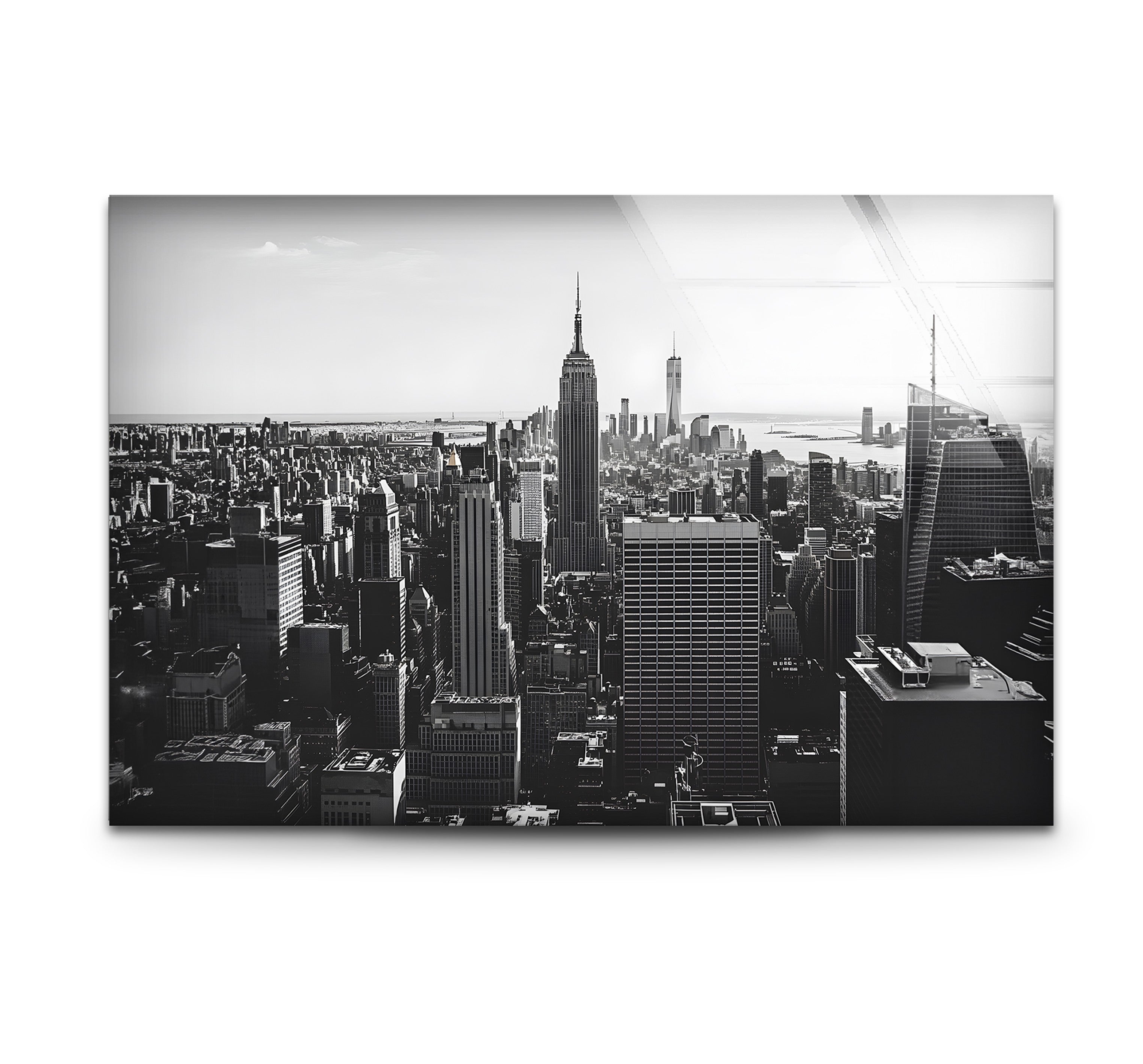 Empire State Building Glass Wall Art - Black & White NYC Skyline Decor for Home & Office | Perfect Gift for New York Lovers