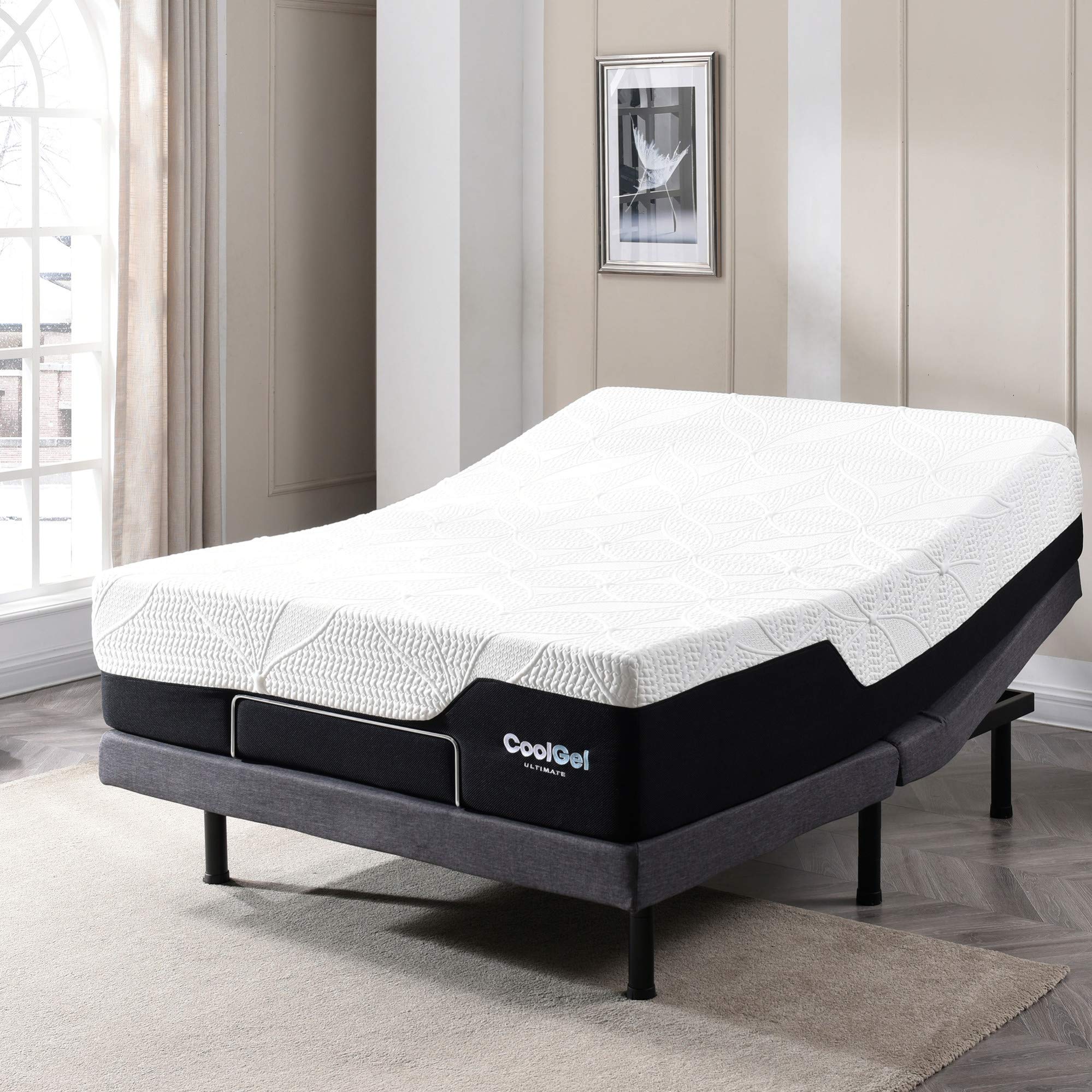 14 Inch Medium Firm Cooling Gel Memory Foam Mattress Queen Size - CertiPUR-US Certified with Pressure Relief & 2 Free CoolGel Pillows | Bed in a Box for Hot Sleepers, Back Pain Relief & Guest Room Comfort