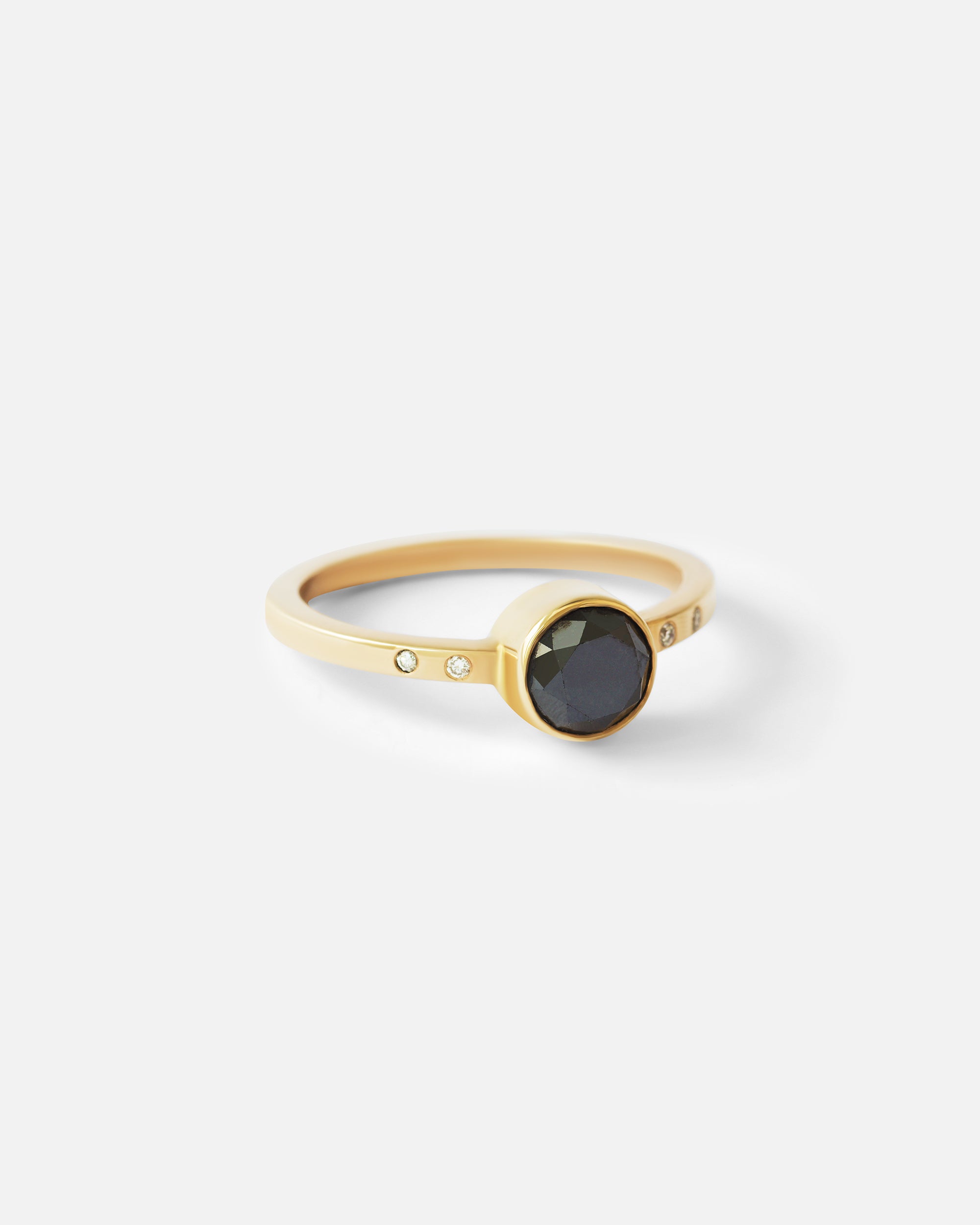Black Diamond Ring for Women - Elegant 14K Gold Solitaire Engagement Ring - Perfect for Proposals, Anniversaries & Special Occasions