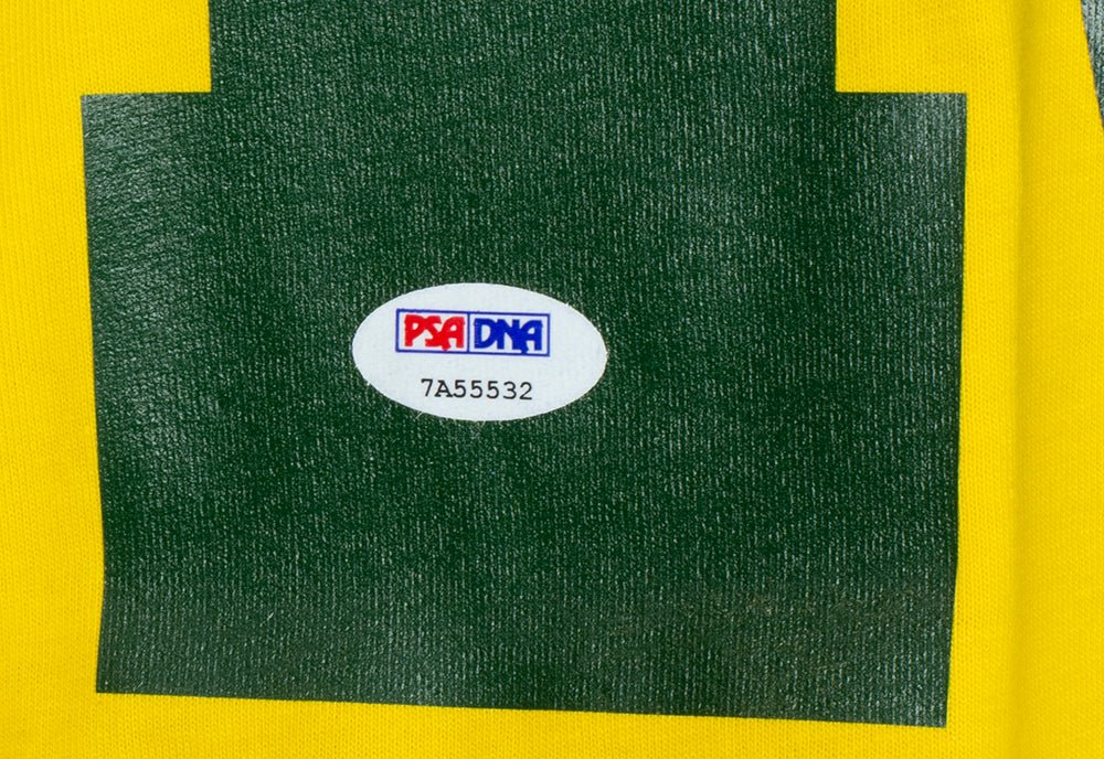 Authentic Pele Signed Yellow Brazil Soccer Jersey with PSA/DNA Certification - Perfect for Collectors, Fans & Sports Memorabilia Displays