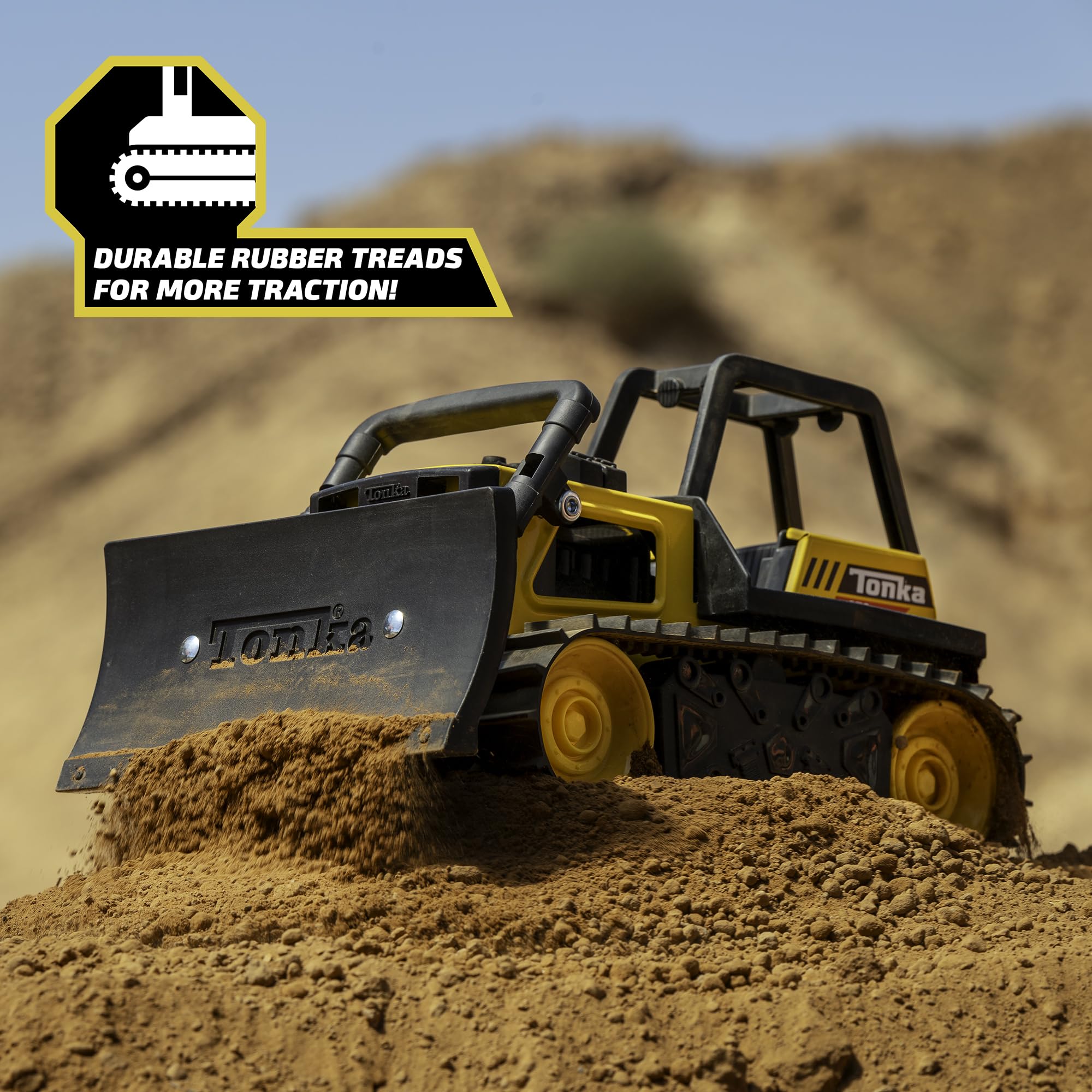 Tonka 6027 Steel Classic Bulldozer Toy - Durable Construction Vehicle for Kids Ages 3+ | Boys & Girls Pretend Play, Sandbox Toys, Birthday Gifts | Outdoor & Indoor Playtime Fun