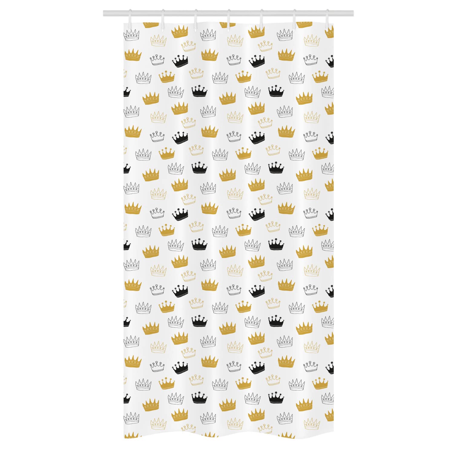 Ambesonne Crown Stall Shower Curtain - Sketchy Round Shapes Pattern with Earthy Tones, Dark Mustard & Grey Bathroom Decor (36x72 Inches) | Waterproof Fabric Set with Hooks for Modern, Vintage or Bohemian Style Bathrooms