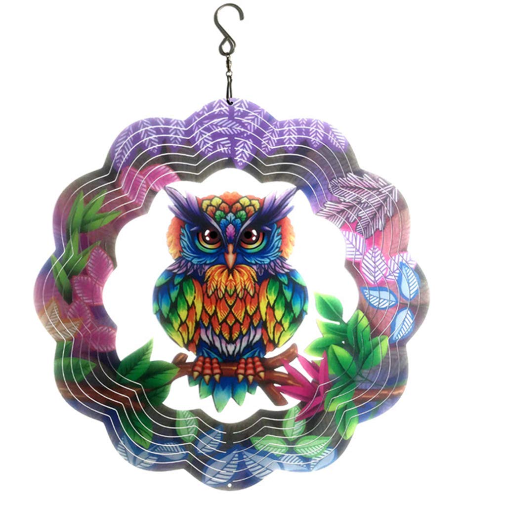 Vibrant Metal Owl Garden Decor - Handcrafted Yard & Home Ornament, Wall Hanging Art for Outdoor & Indoor Use - Perfect for Patio, Lawn, Porch Decor & Gift Ideas