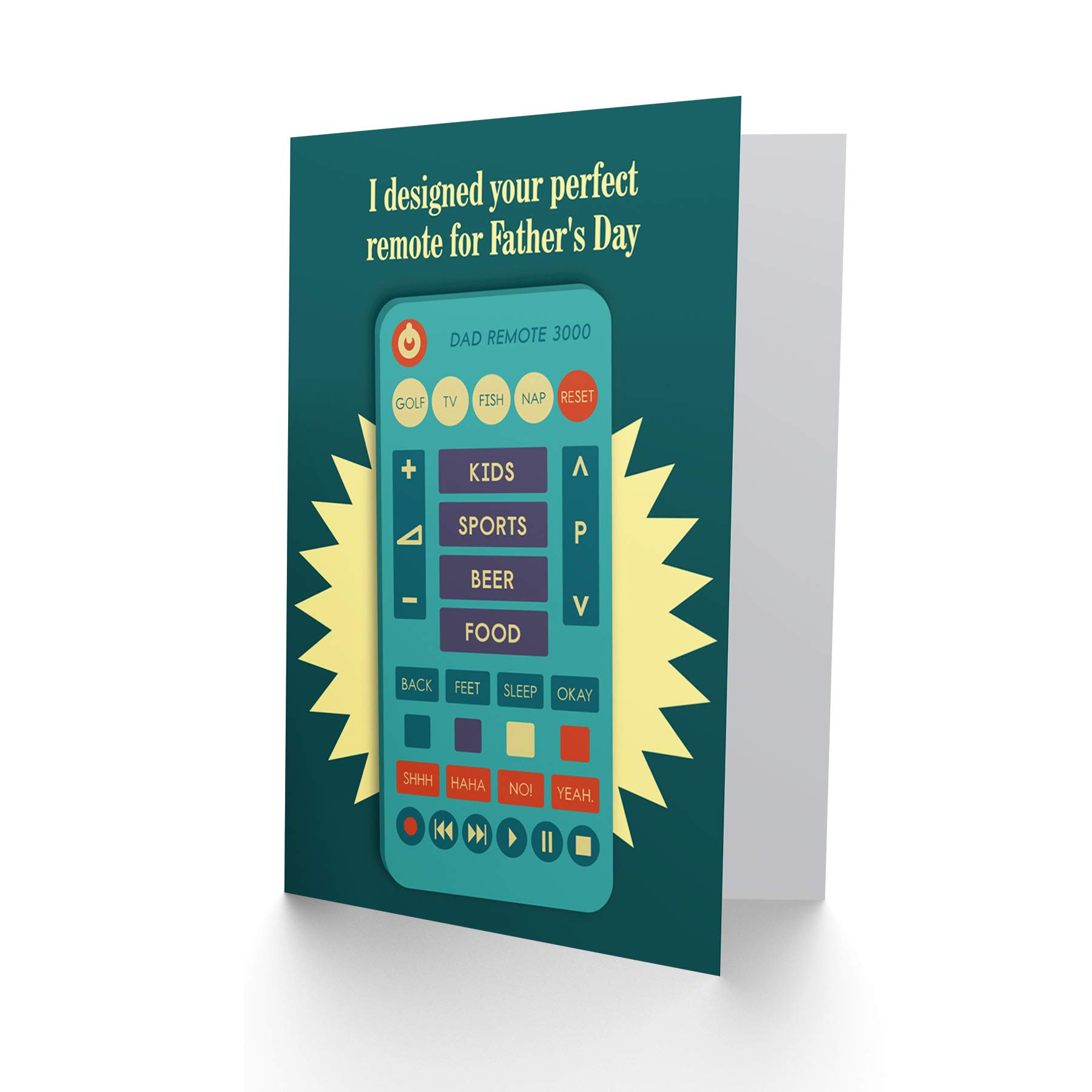 Funny Remote Control Birthday Card for Dad - Father's Day Gift Idea by Wee Blue Coo | Perfect for Office Pranks, Family Gatherings & Special Occasions