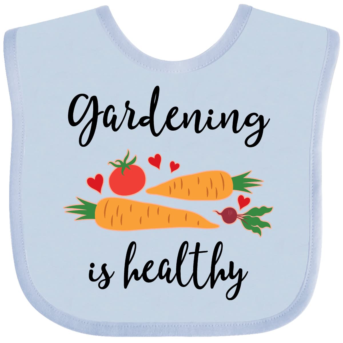 Inktastic Gardening Is Healthy Gardener Baby Bib - Cute Organic Cotton Drool Bib for Infants & Toddlers - Perfect for Feeding, Playtime & Outdoor Activities