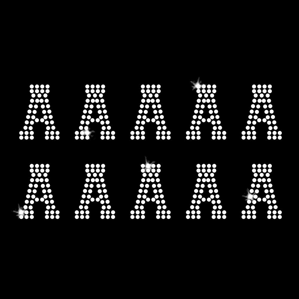JC Rhinestones Athletic Jersey Letter Sheets - Iron On Rhinestone Crystal Transfers for Sports Uniforms, Team Jerseys & DIY Costume Designs