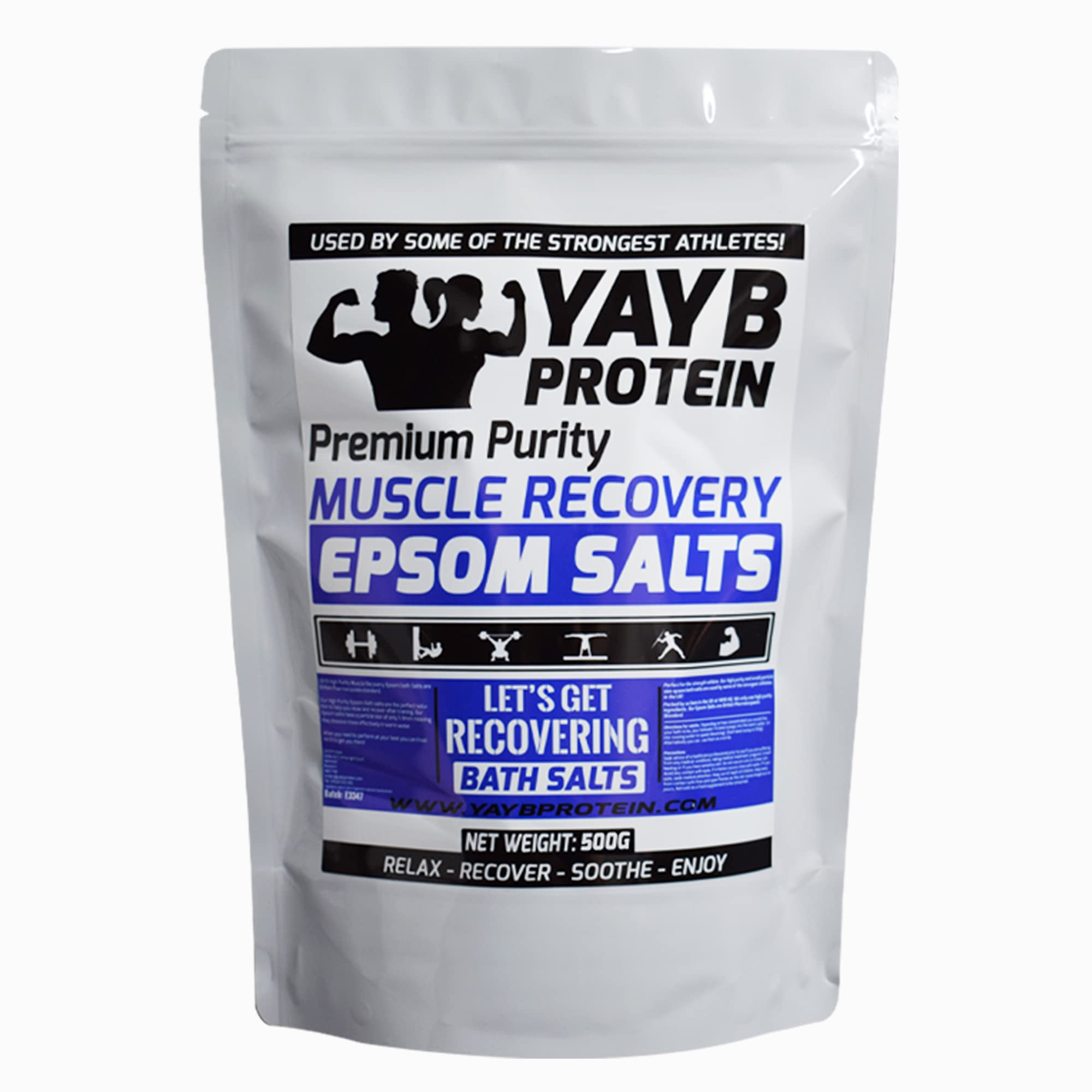 YAYB Premium Pure Epsom Salt for Bath - Magnesium Sulfate Crystals for Relaxation, Muscle Recovery & Detox - 50kg Resealable Bag - Ideal for Spa, Home Bath & Foot Soak