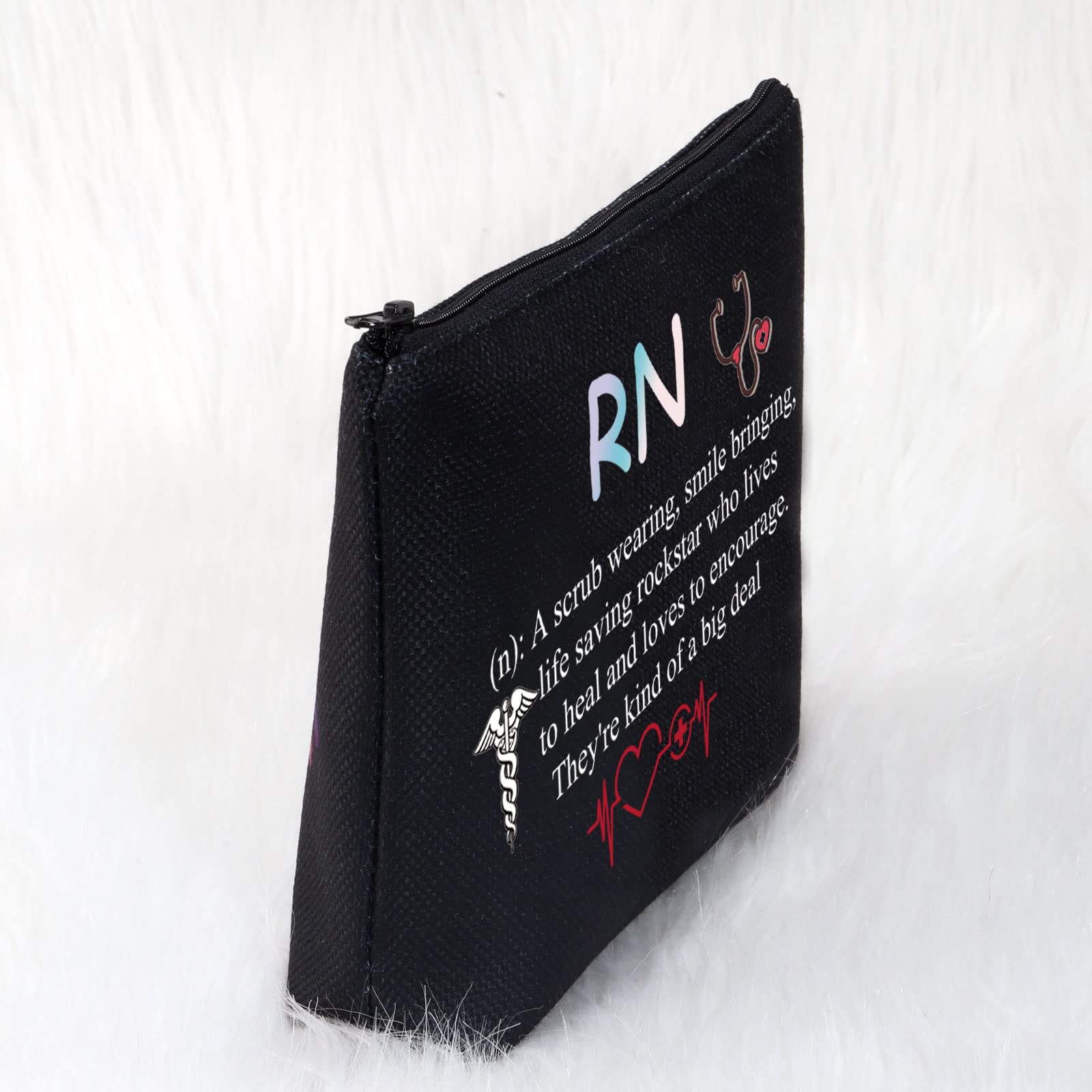 RN Nurse Gifts Makeup Bag - Premium Cosmetic Travel Pouch for Registered Nurses | Perfect Graduation, Thank You & Appreciation Gift | Ideal for Work, Travel & Daily Use