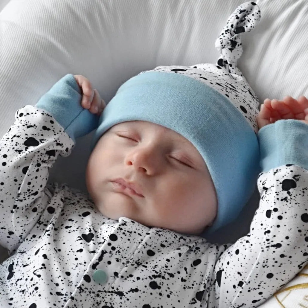 Monochrome Baby Romper - Soft Cotton Jumpsuit for Boys & Girls | Monosplatter & Blue | Perfect for Playtime, Photoshoots & Everyday Wear