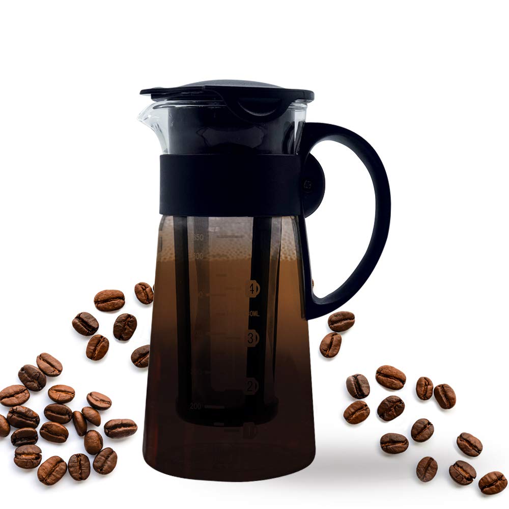 Premium Cold Brew Iced Coffee & Tea Glass Maker - Heat Resistant 650ml Pitcher for Refreshing Summer Drinks, Iced Tea, and Cold Brew Coffee at Home or Office