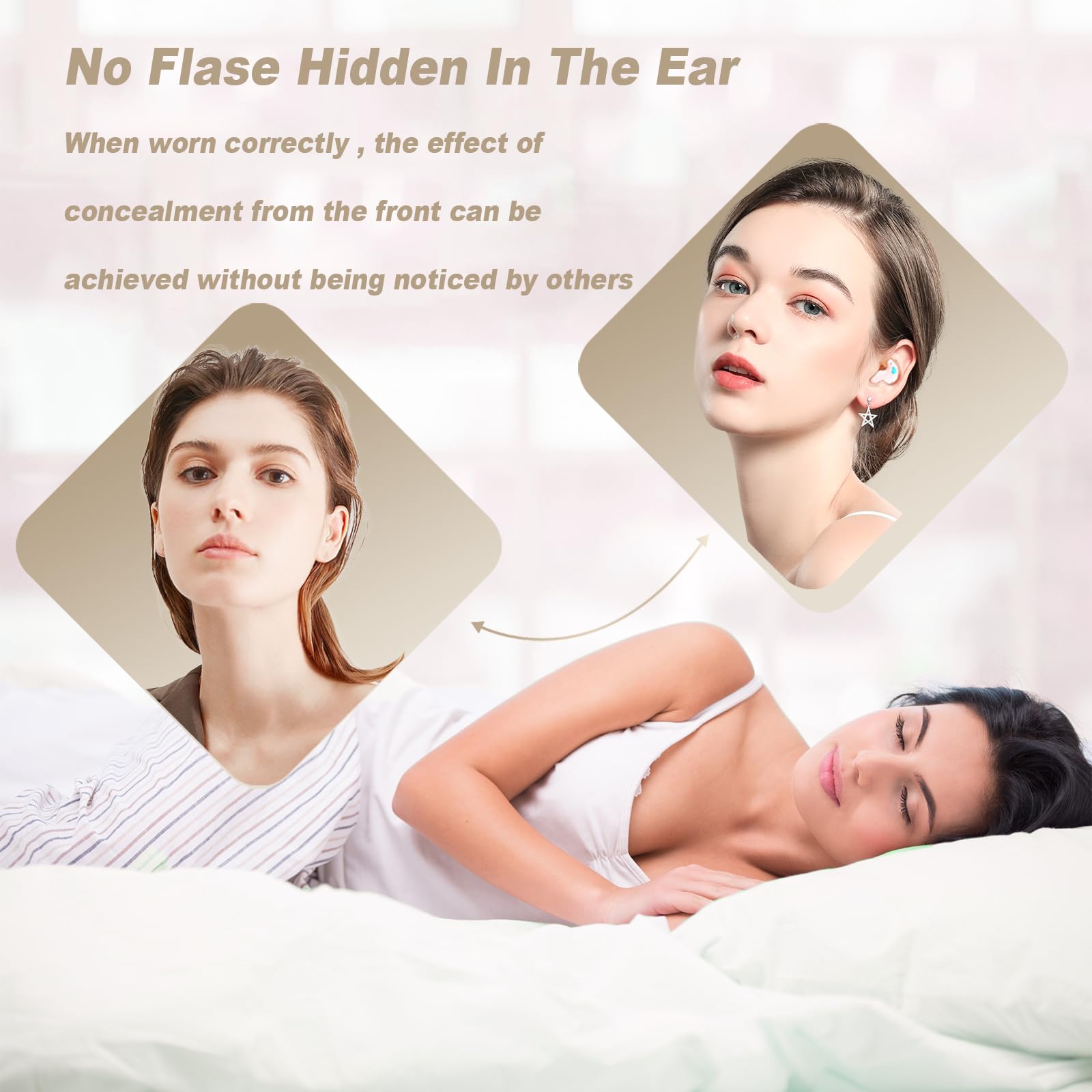 Xmenha Wireless Invisible Sleep Earbuds for Side Sleepers - Bluetooth Mini Headphones with Noise Isolation for Small Ears | Comfortable Sleeping Earphones for Night Use, Travel & Meditation