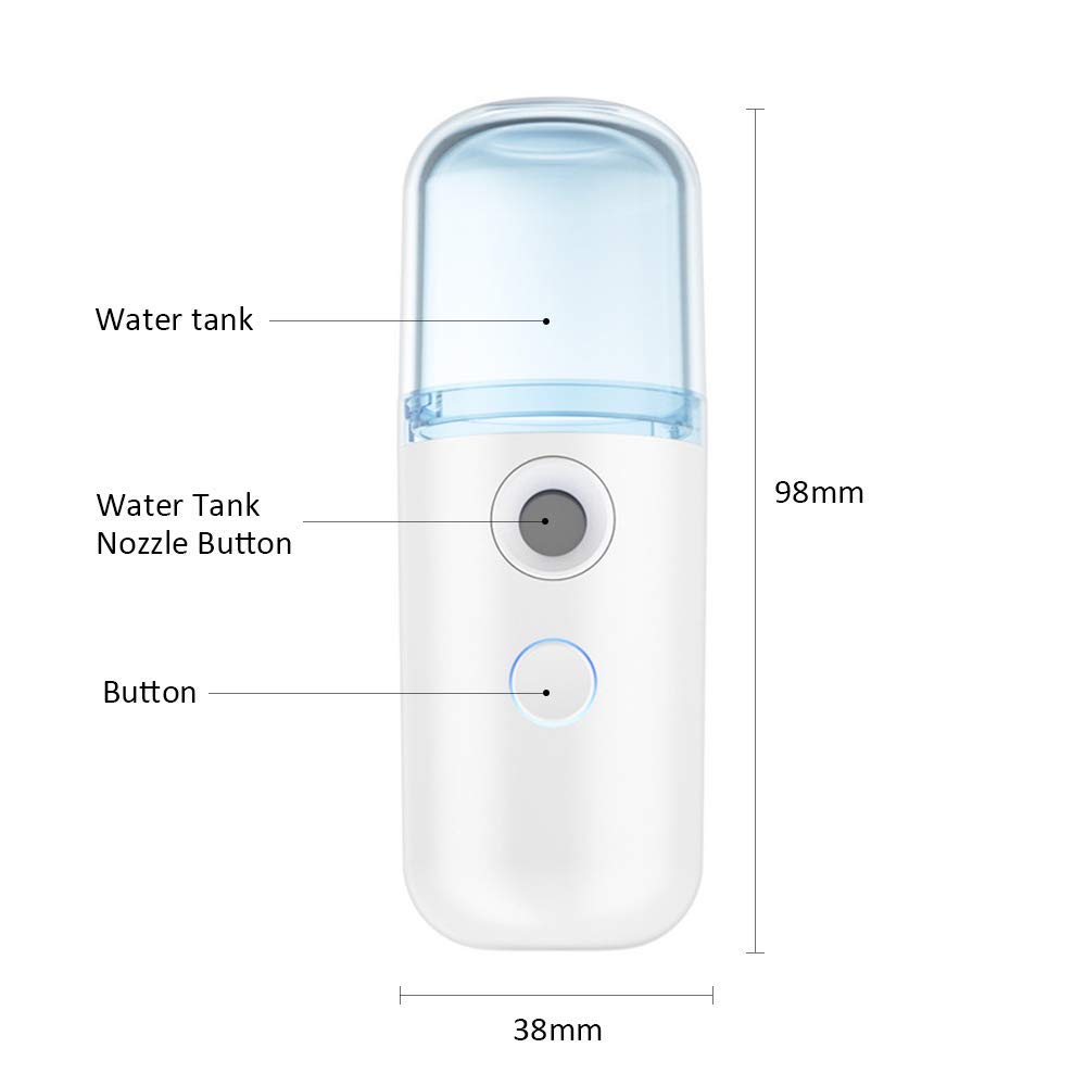 Ubersweet® Portable USB Rechargeable Facial Steamer - Hydrating Face Mist Sprayer with 30ml Water Tank | Mini Moisturizing Device for Home Spa, Travel & Skincare Routine