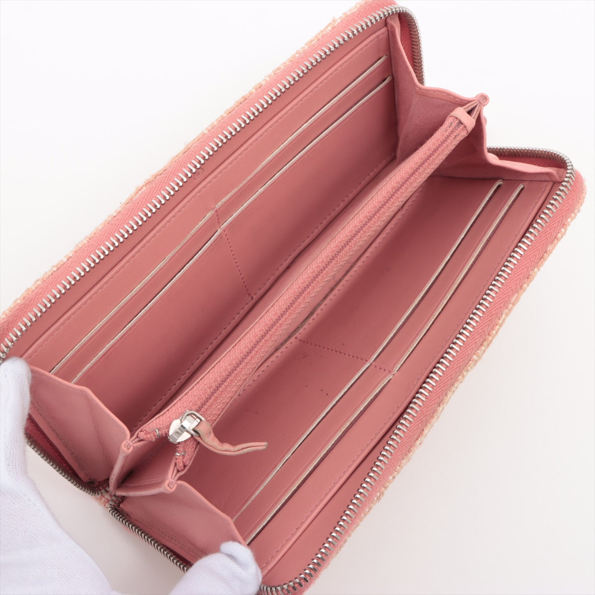 Chanel Deauville Leather Raffia Zip Around Long Wallet in Pink | Luxury Designer Wallet for Women | Perfect for Everyday Use, Travel & Special Occasions
